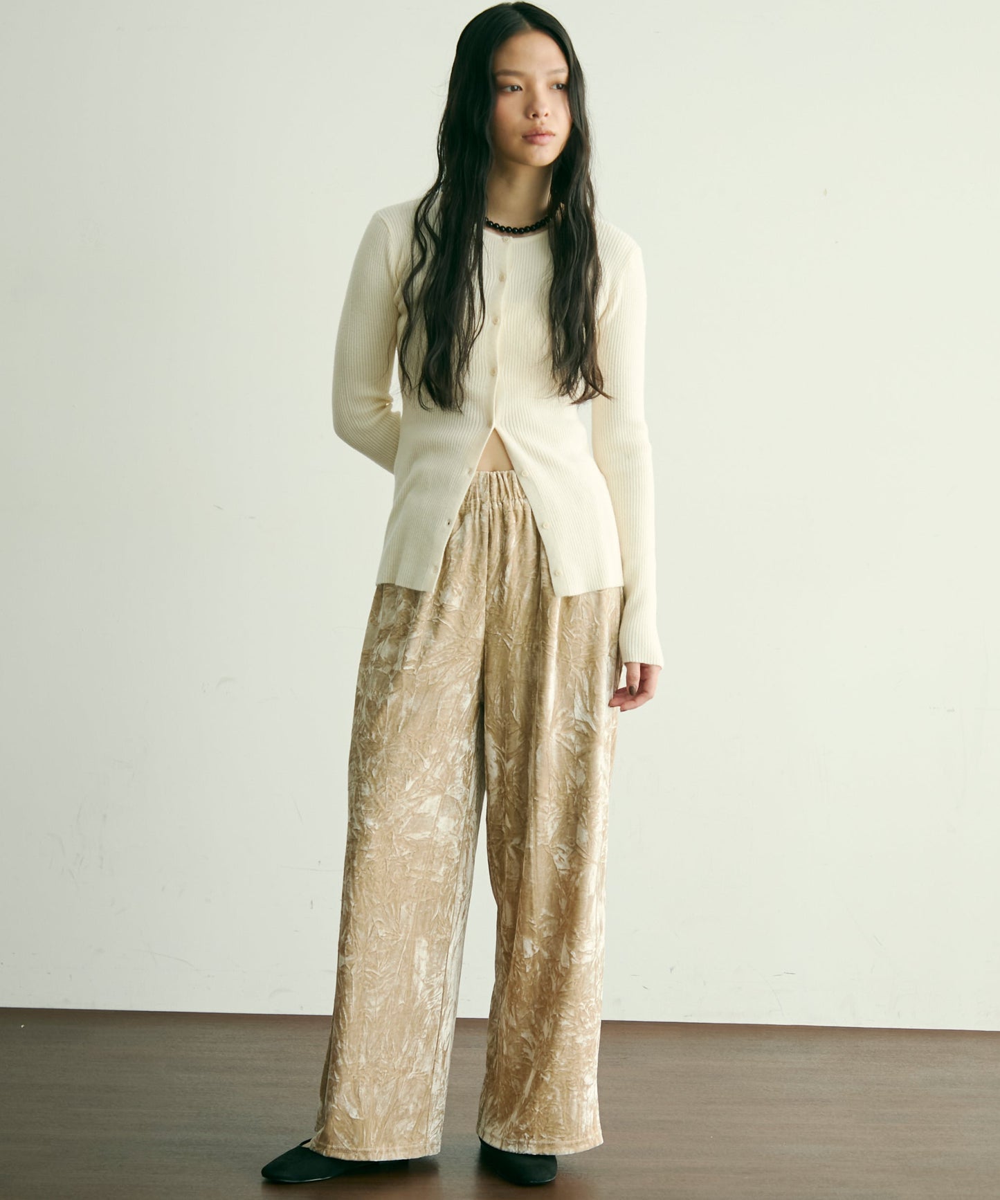 クラッシュベロアロングイージーパンツ