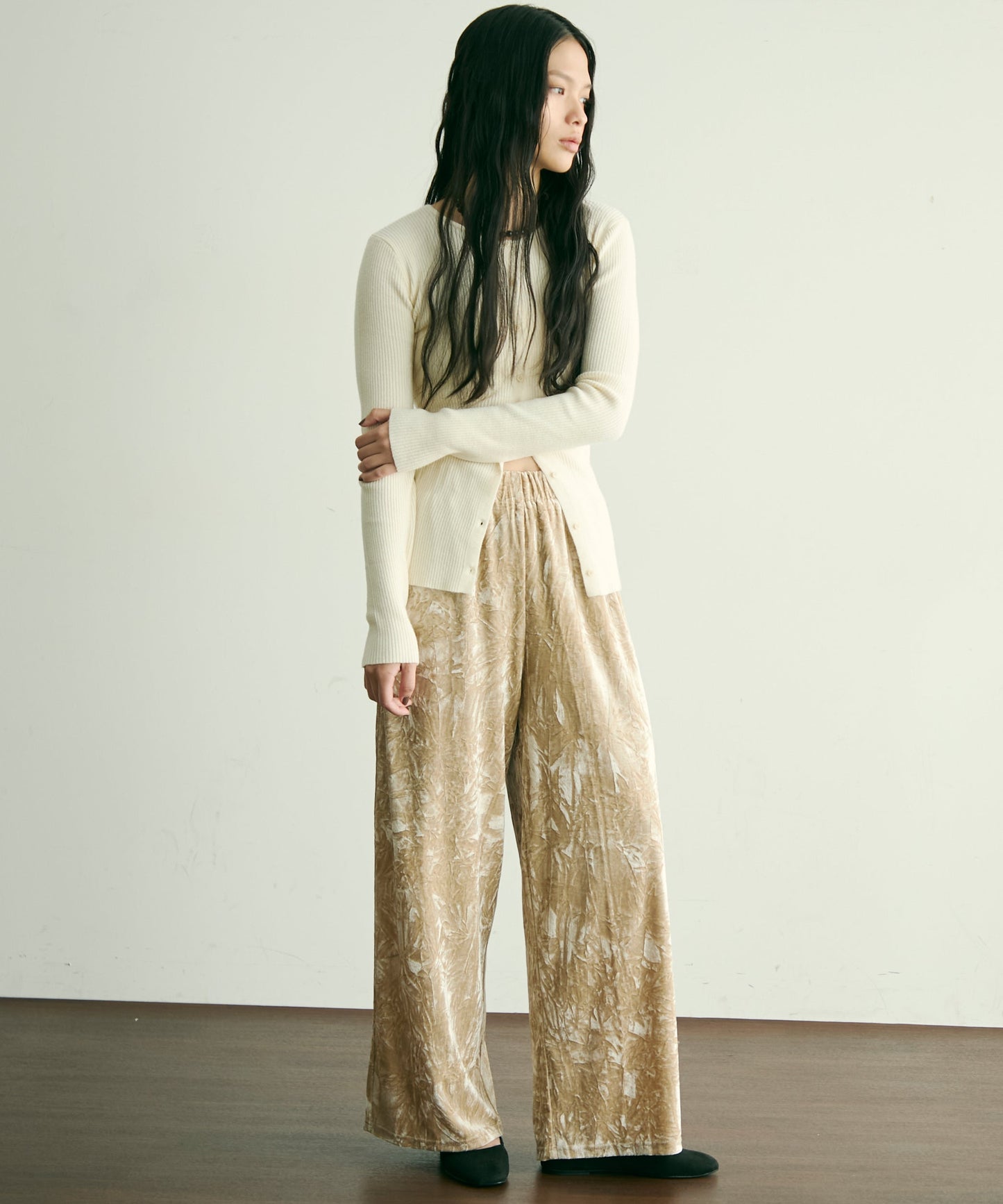 クラッシュベロアロングイージーパンツ