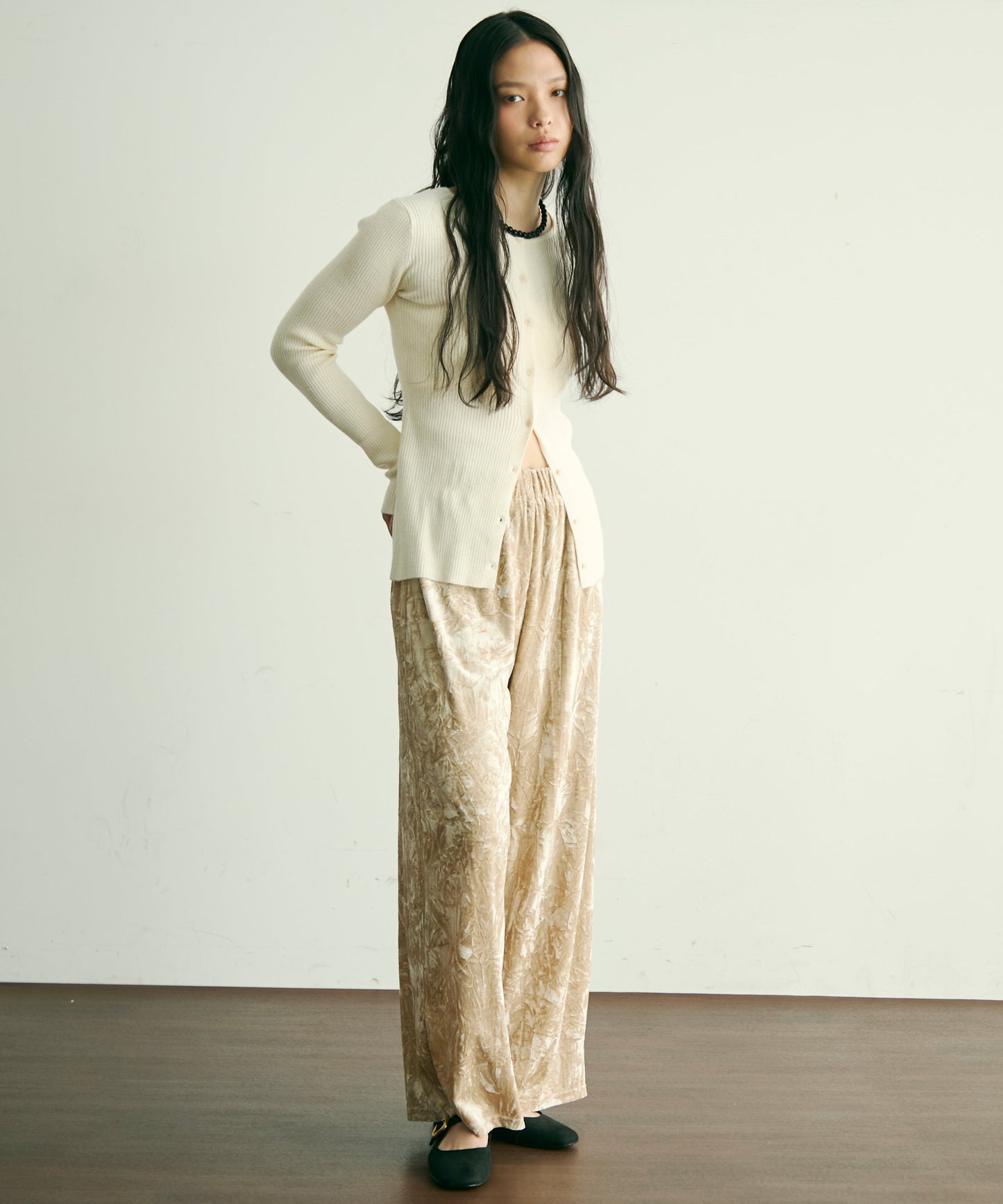 クラッシュベロアロングイージーパンツ