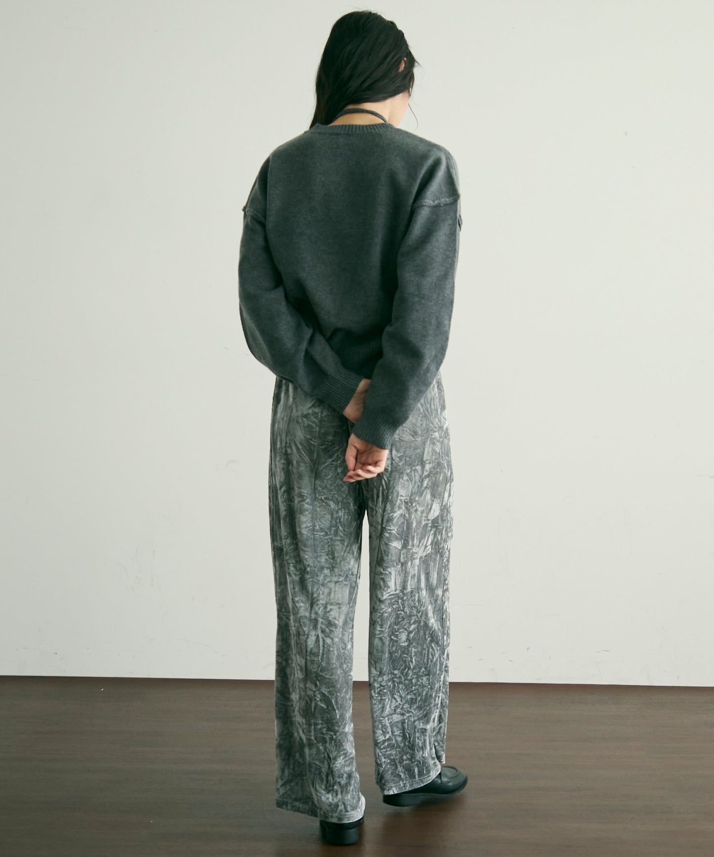 クラッシュベロアロングイージーパンツ