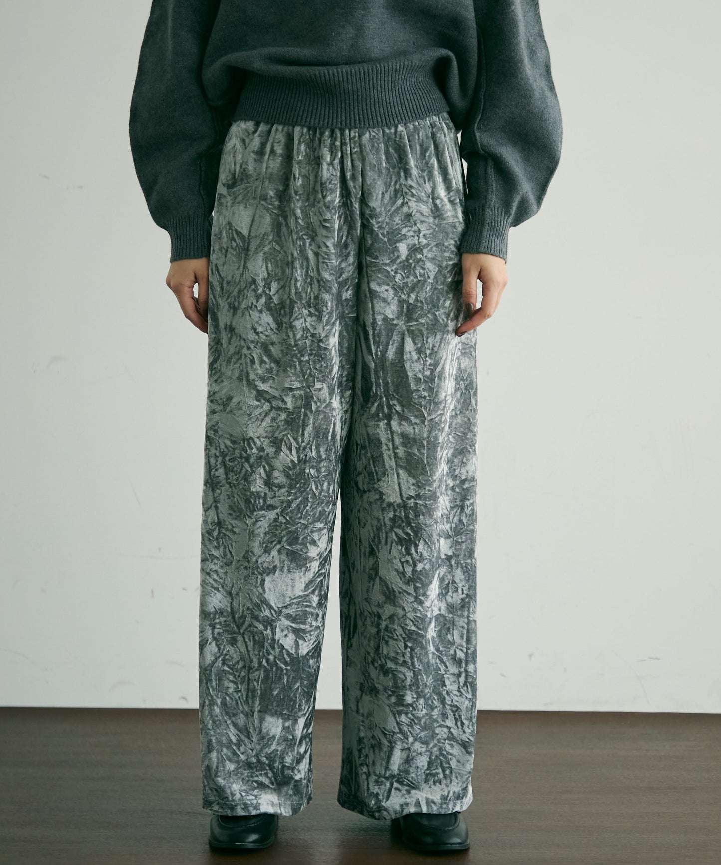 クラッシュベロアロングイージーパンツ