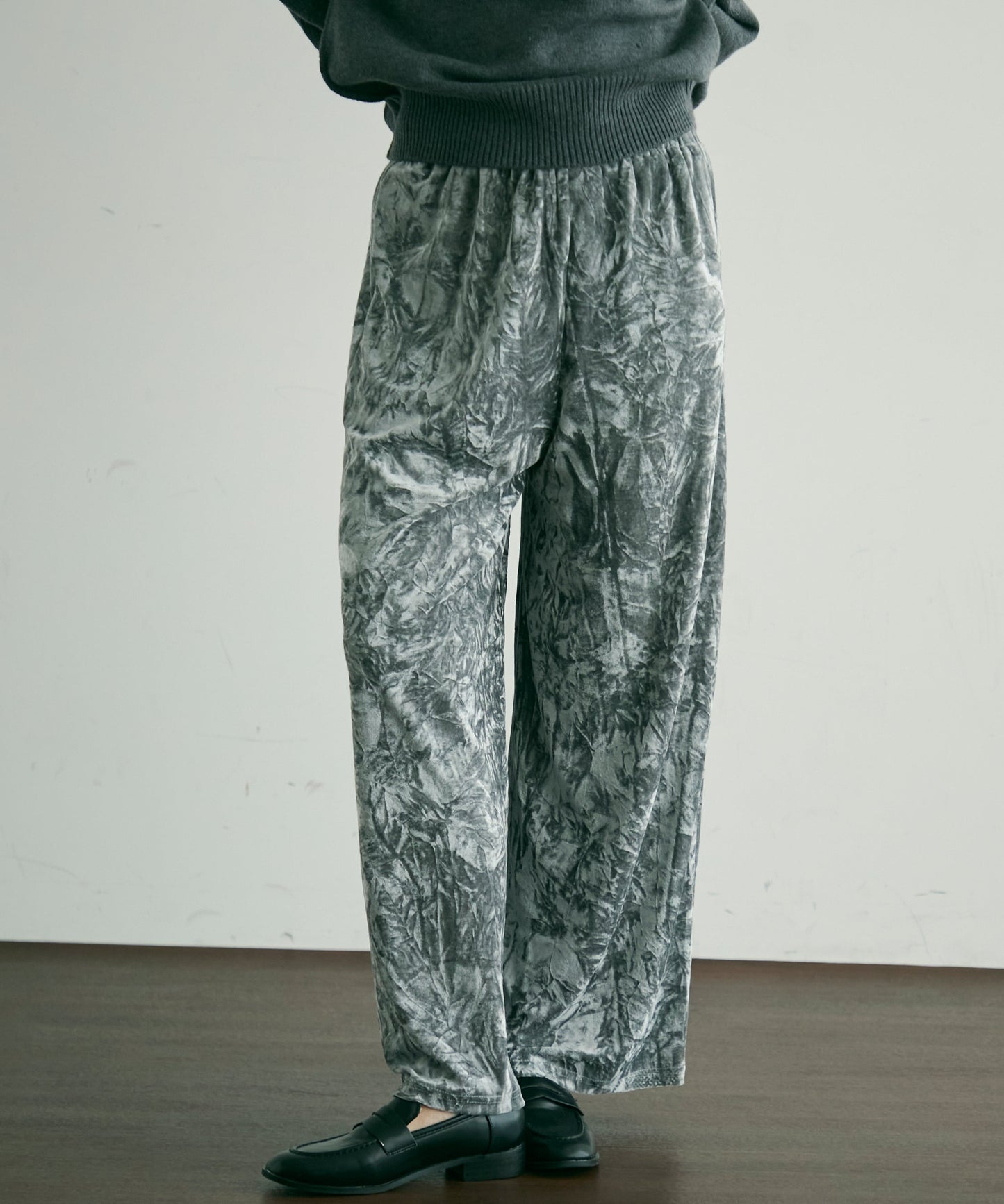 クラッシュベロアロングイージーパンツ