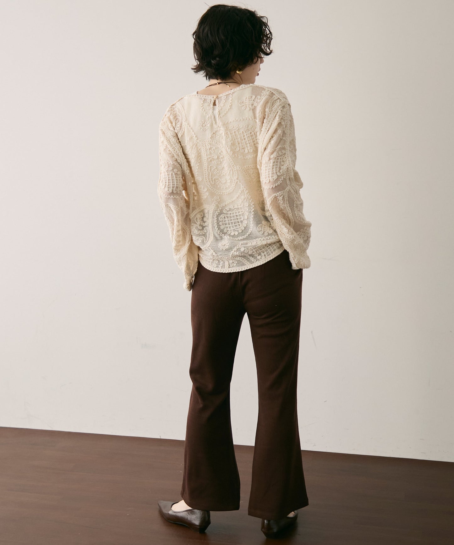 起毛リブフレアパンツ