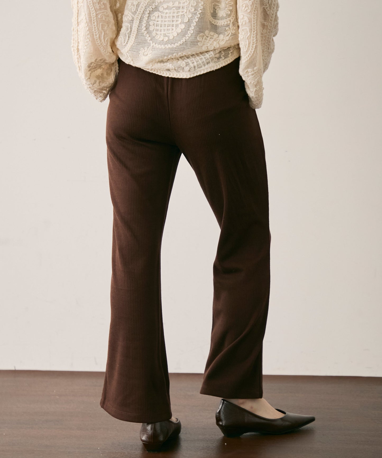 起毛リブフレアパンツ