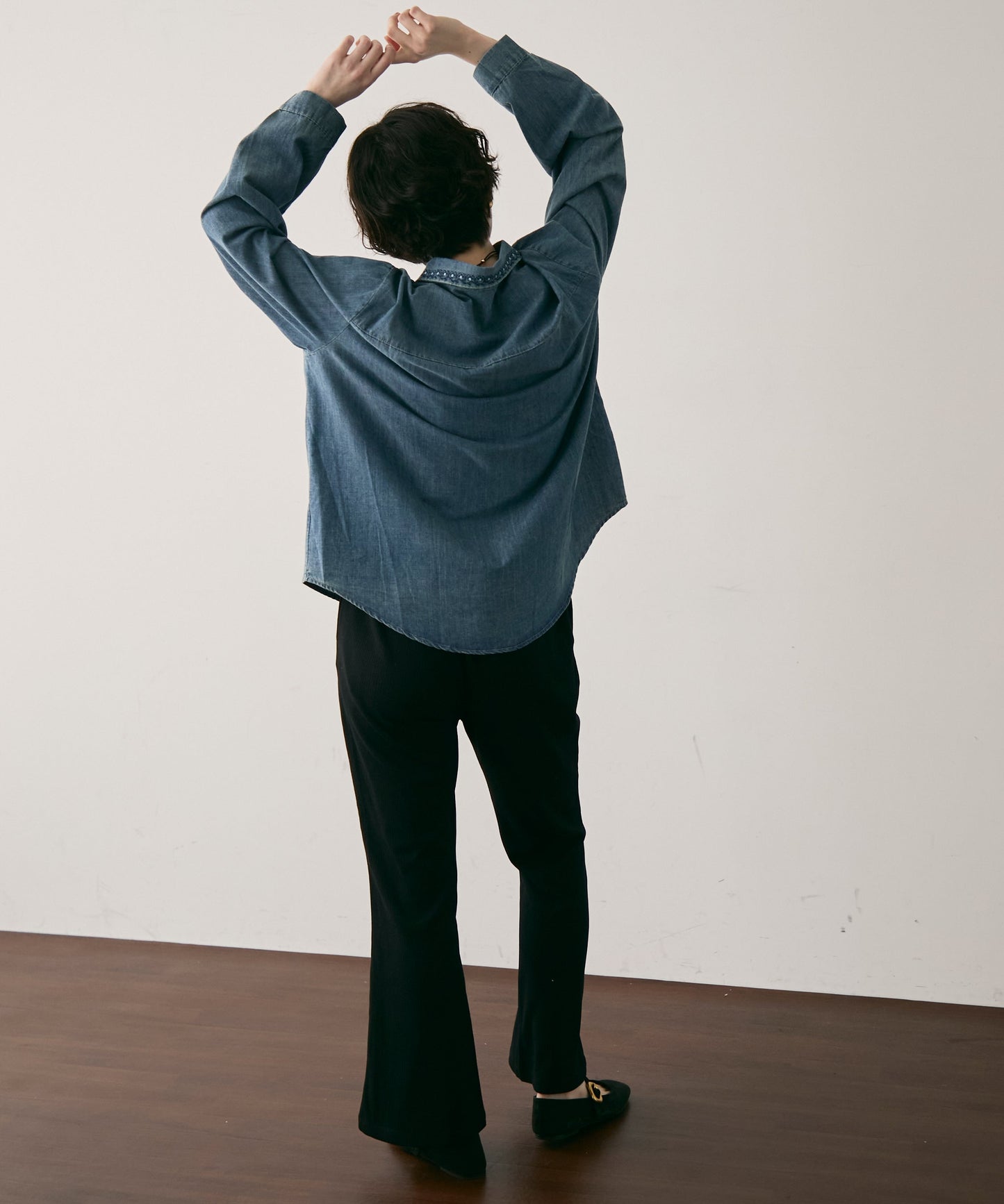 起毛リブフレアパンツ