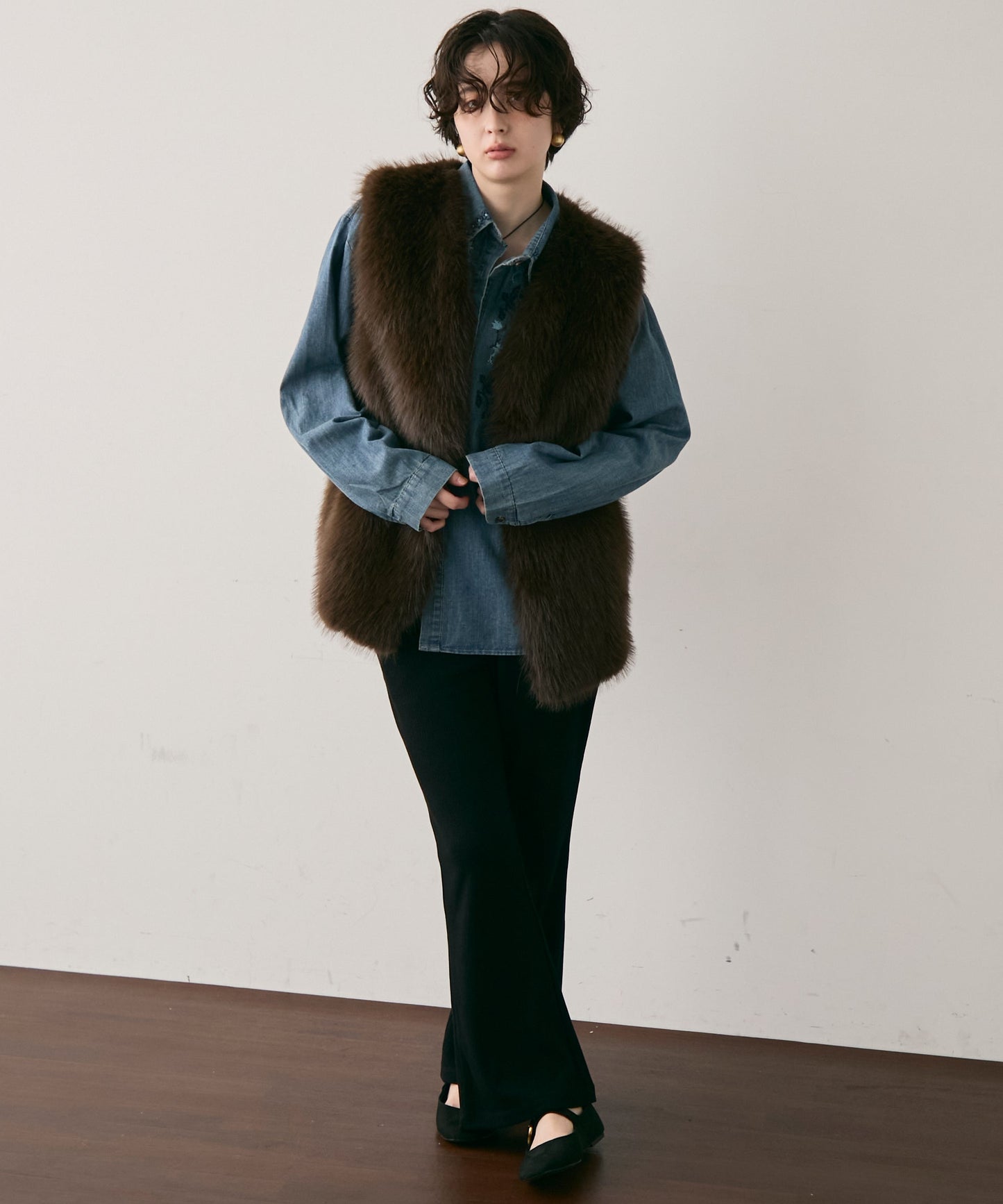 起毛リブフレアパンツ