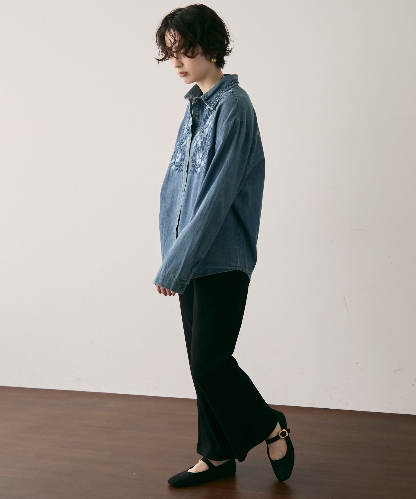 起毛リブフレアパンツ