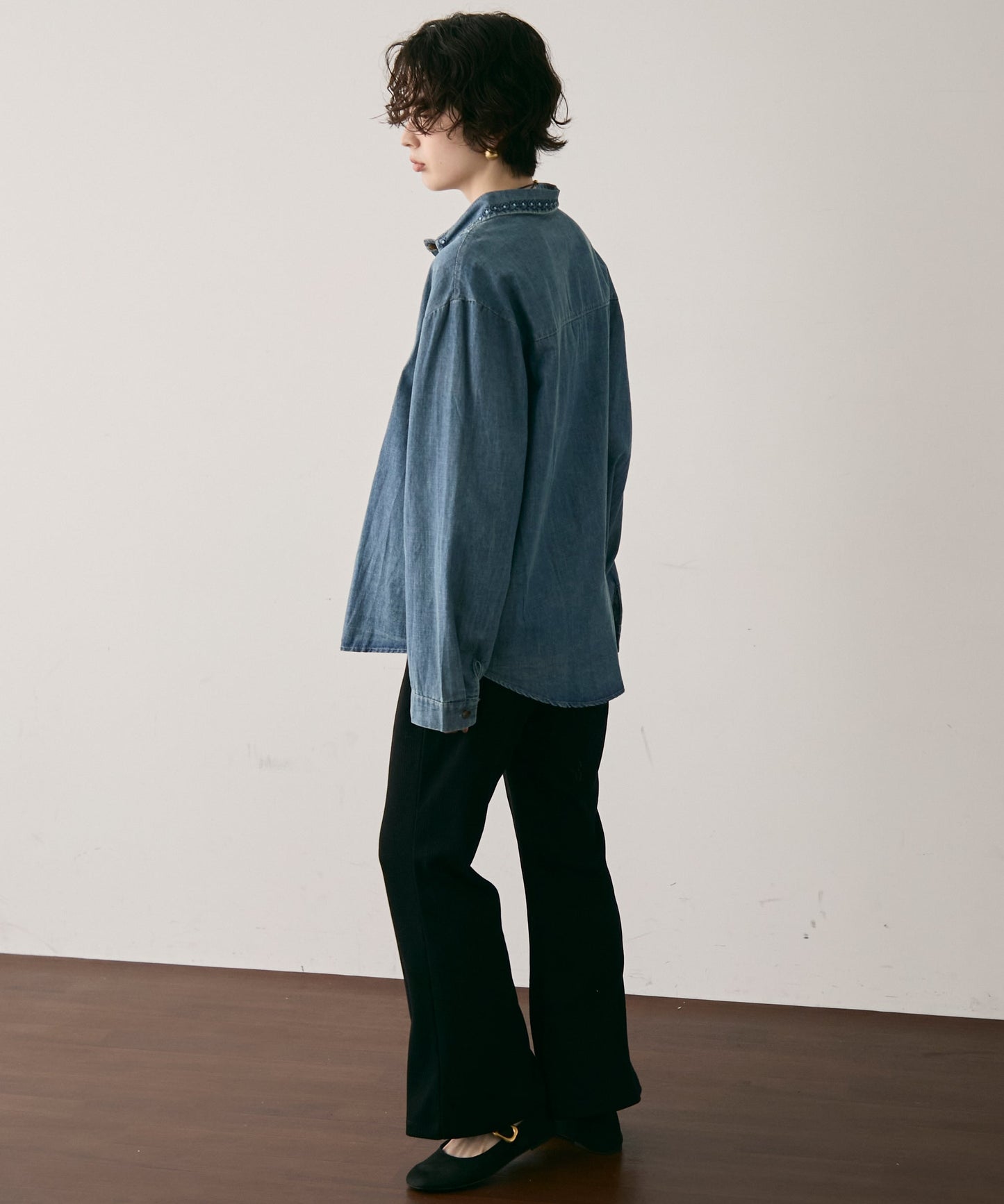 起毛リブフレアパンツ