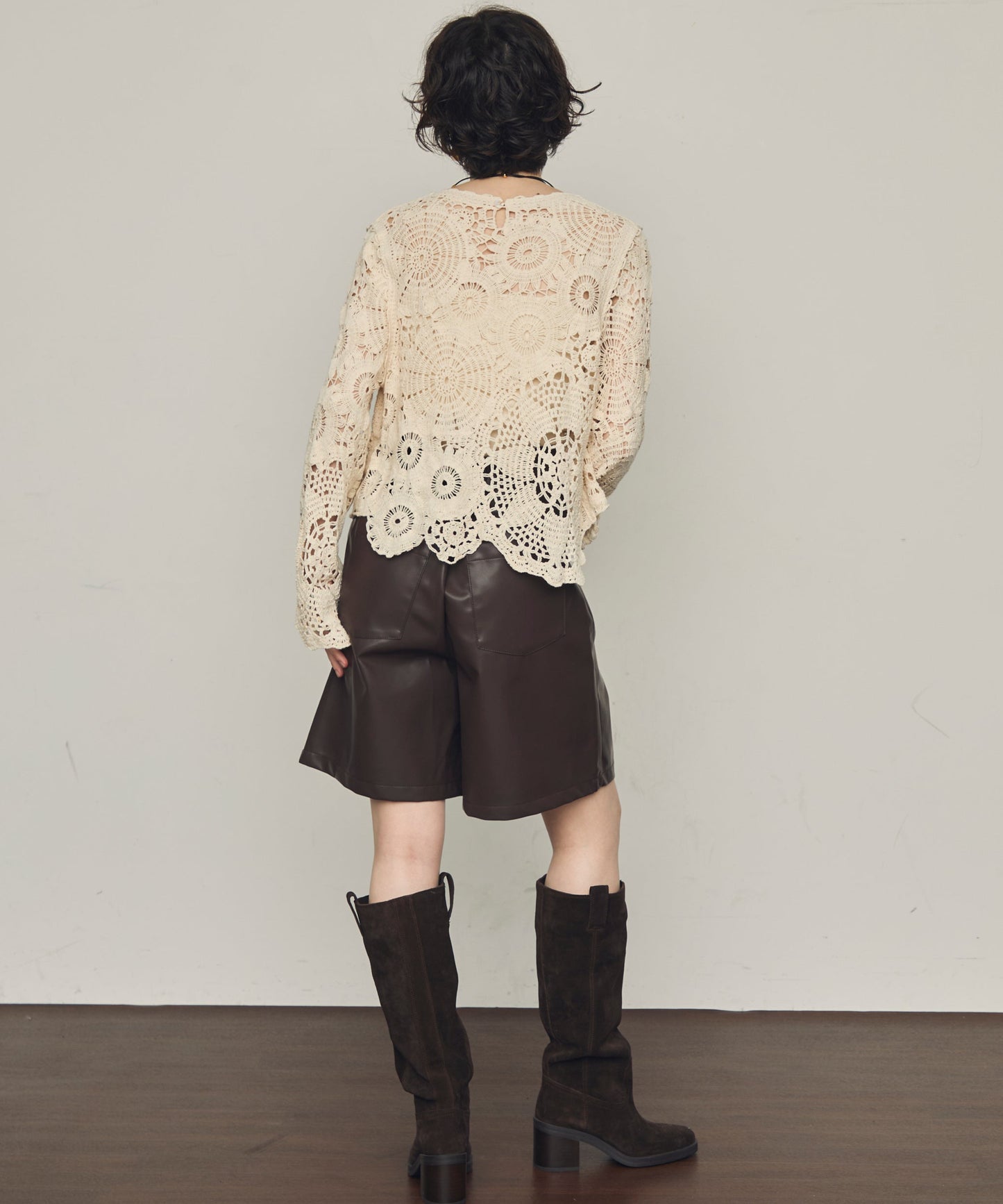 フェイクレザーハーフパンツ