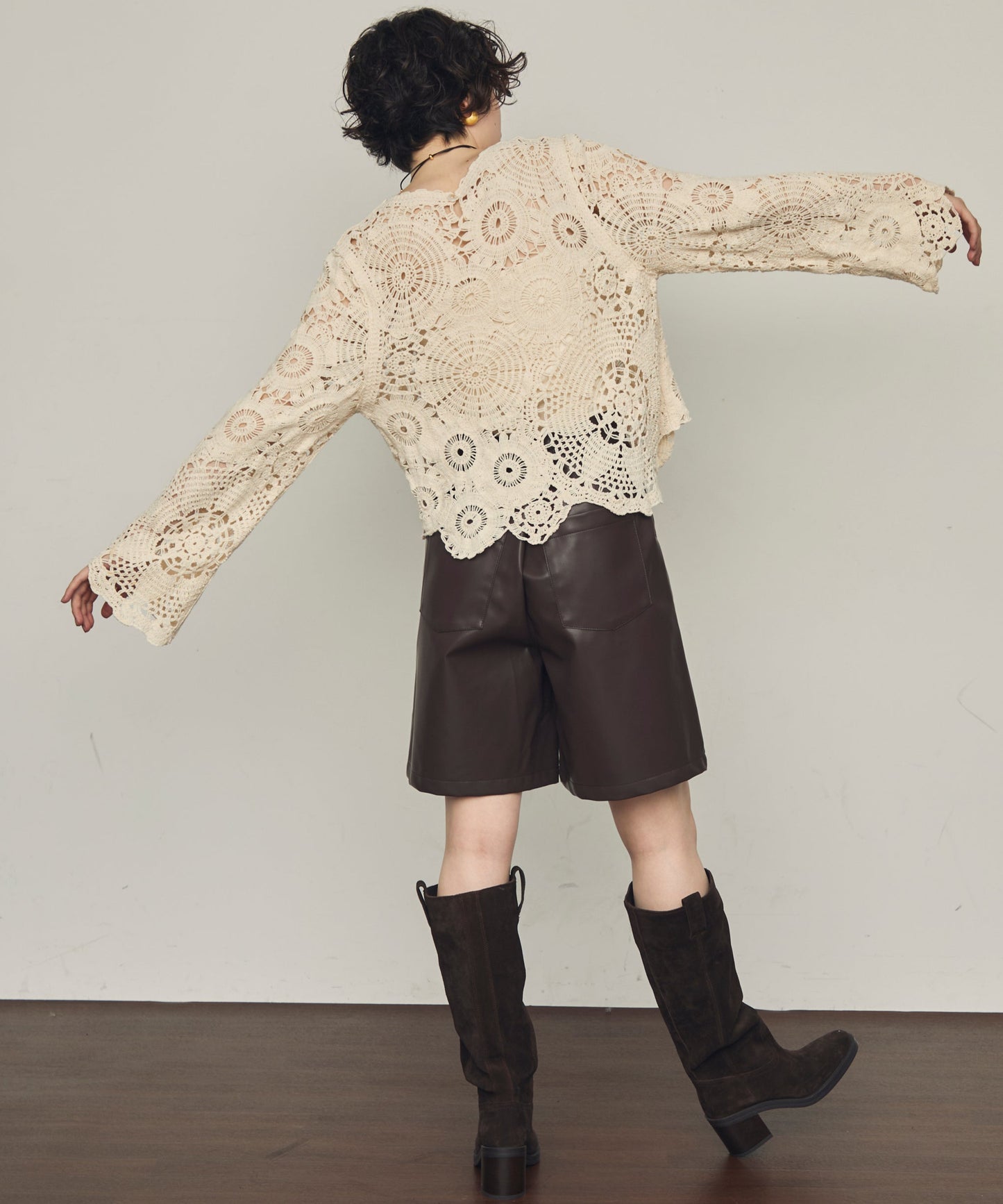 フェイクレザーハーフパンツ