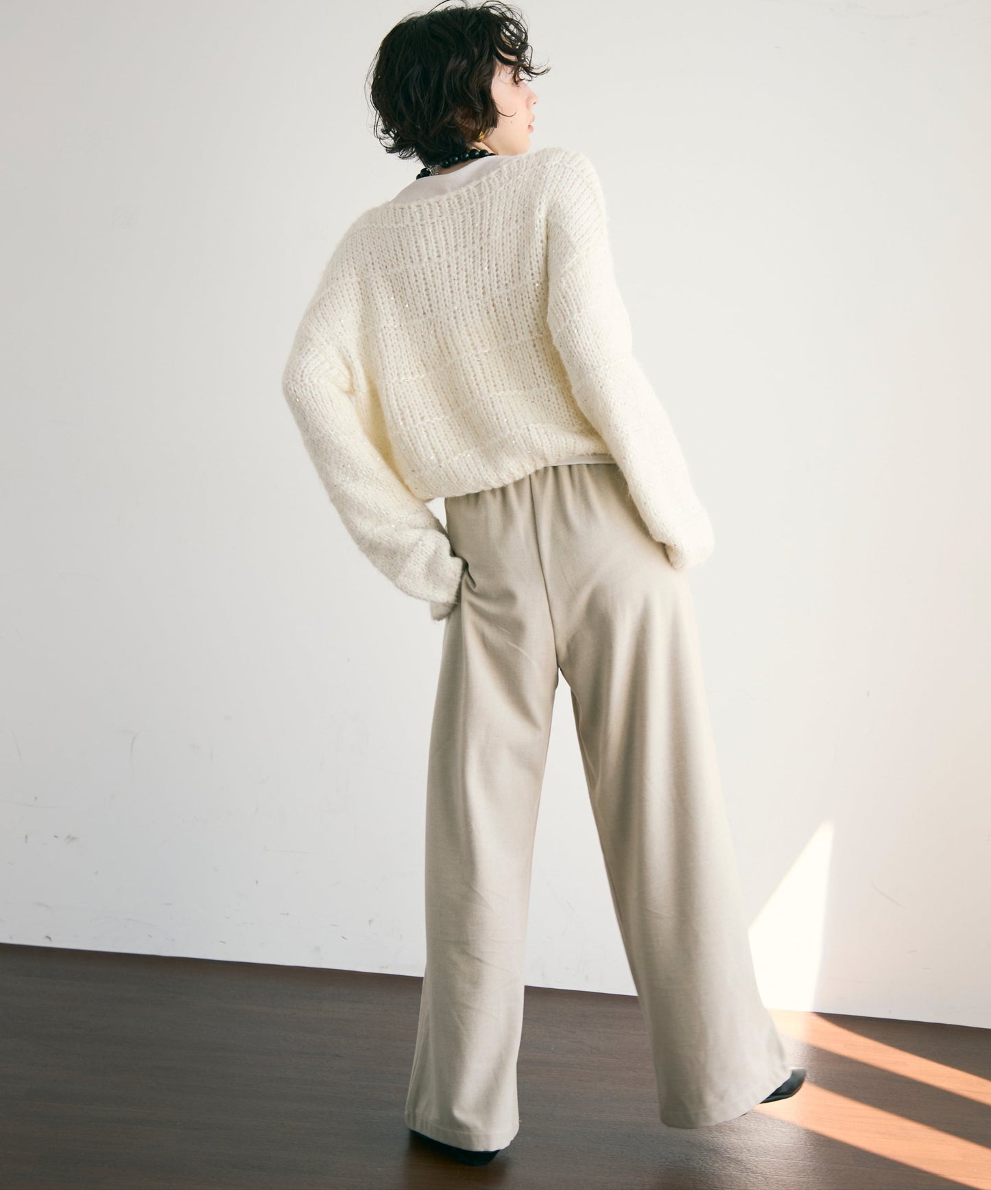 起毛ドロストパンツ