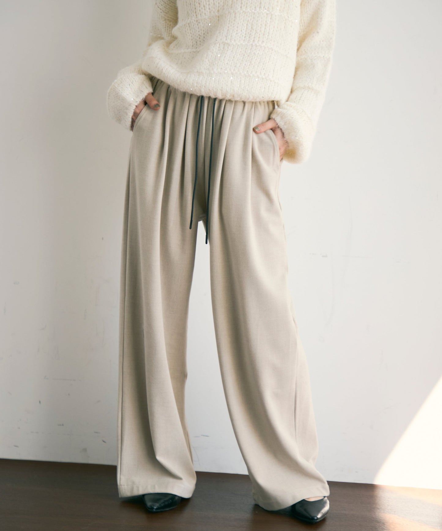 起毛ドロストパンツ