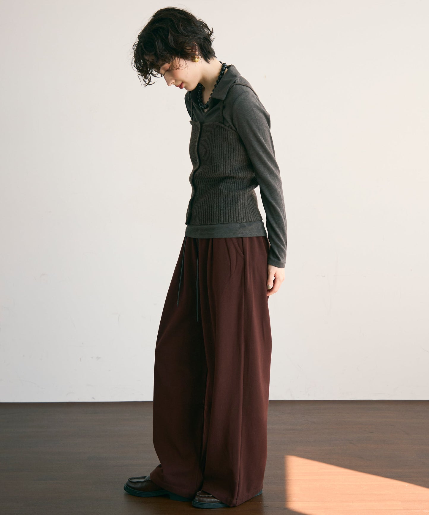 起毛ドロストパンツ