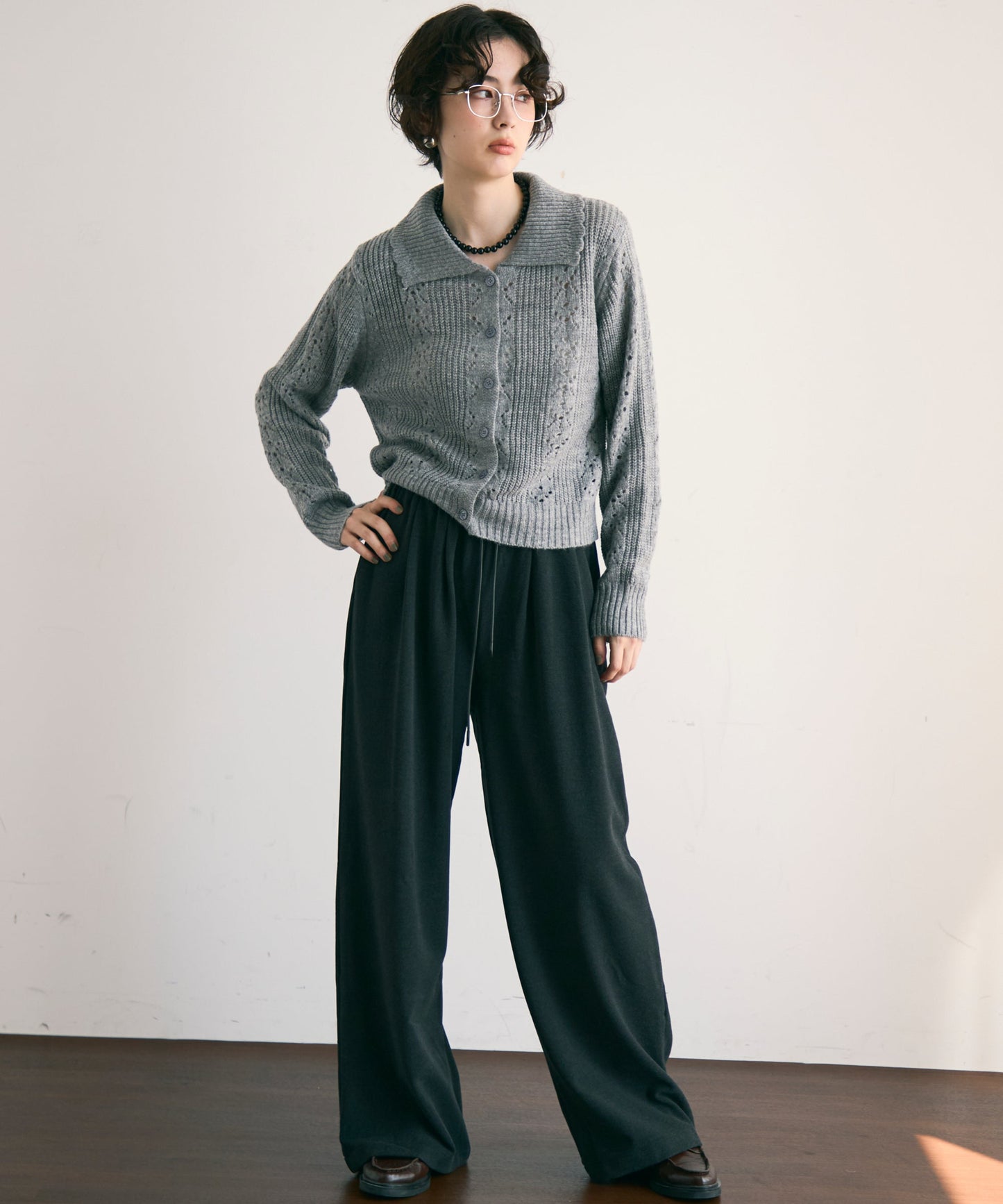 起毛ドロストパンツ