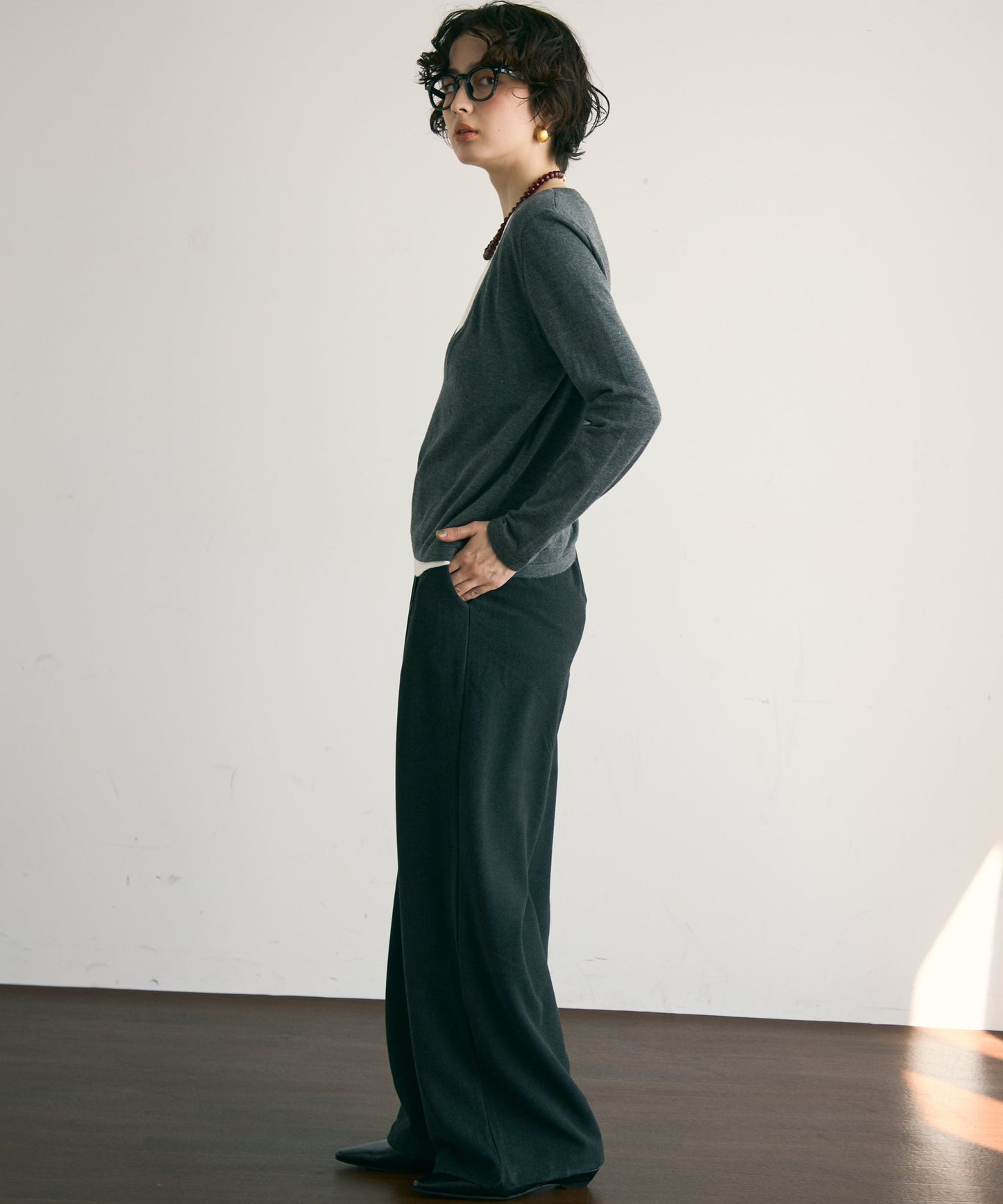 起毛ドロストパンツ