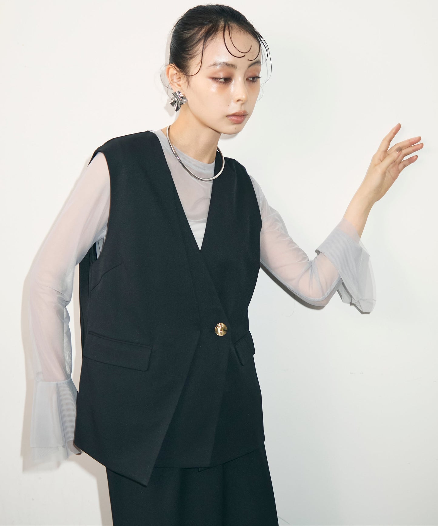 アシメジレ+スカートセットアップ