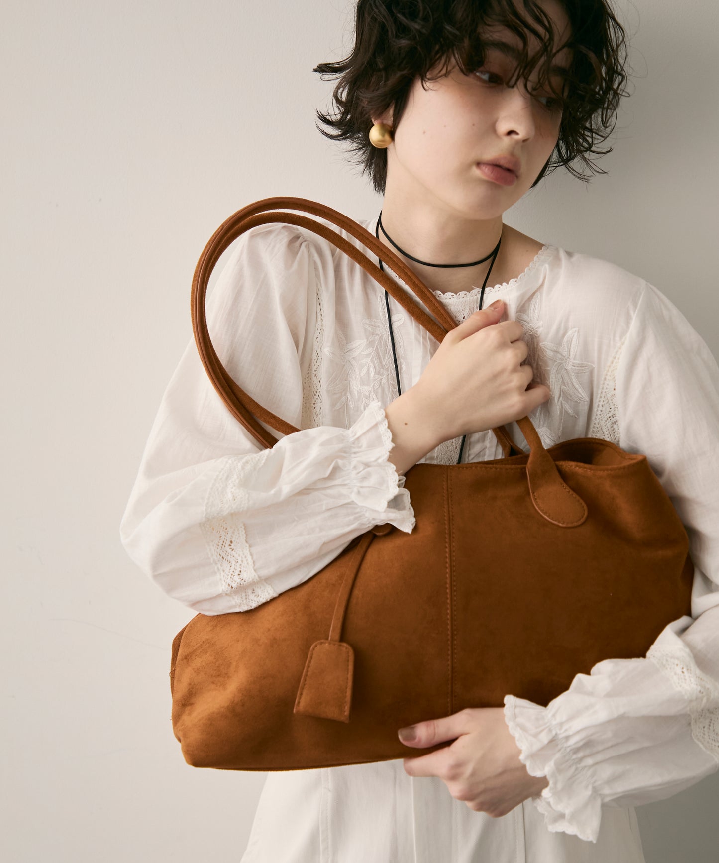 ビーガンスエードビッグボストンBAG