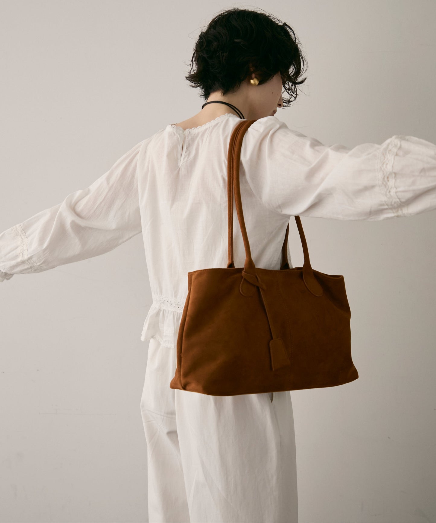 ビーガンスエードビッグボストンBAG
