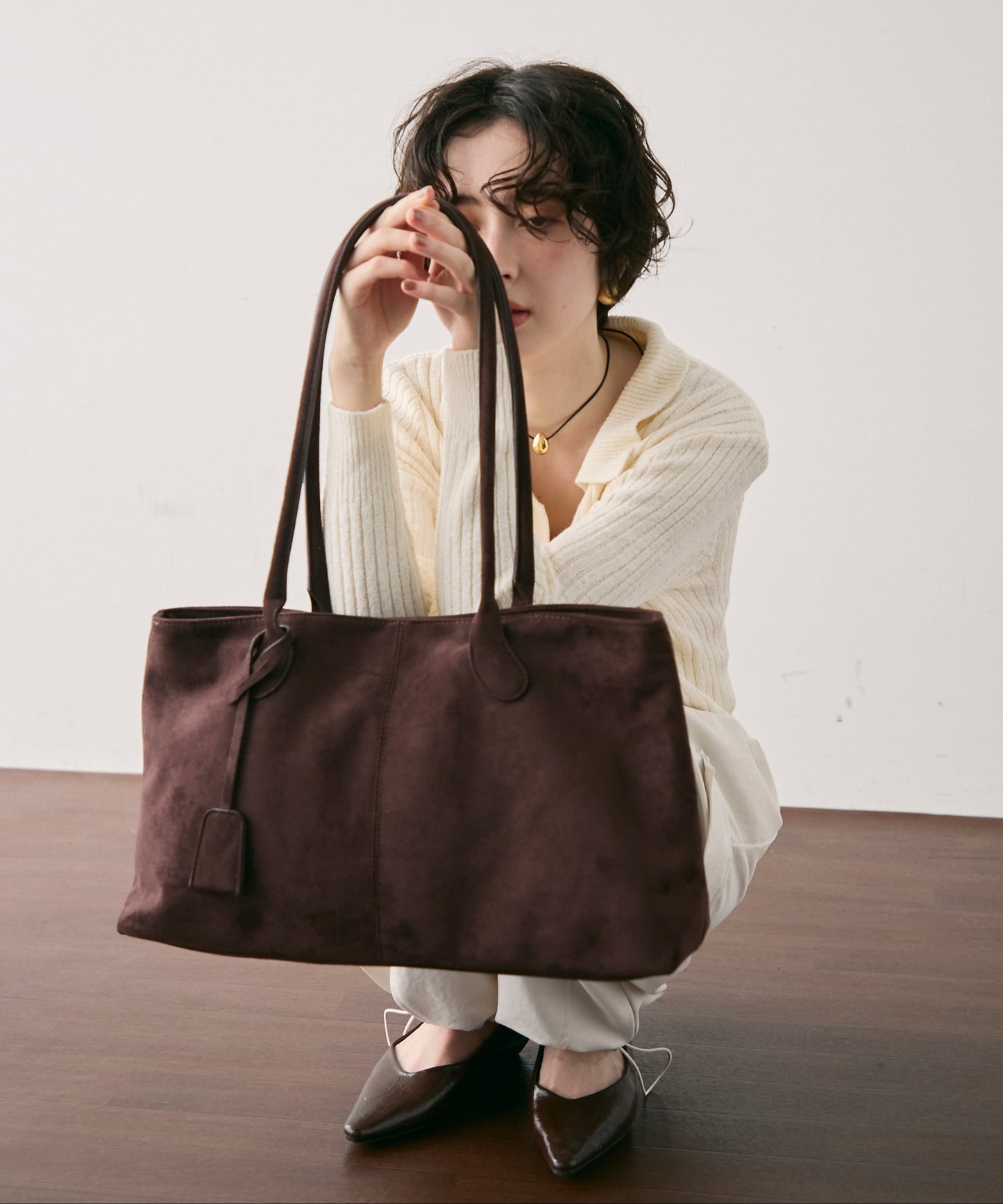 ビーガンスエードビッグボストンBAG