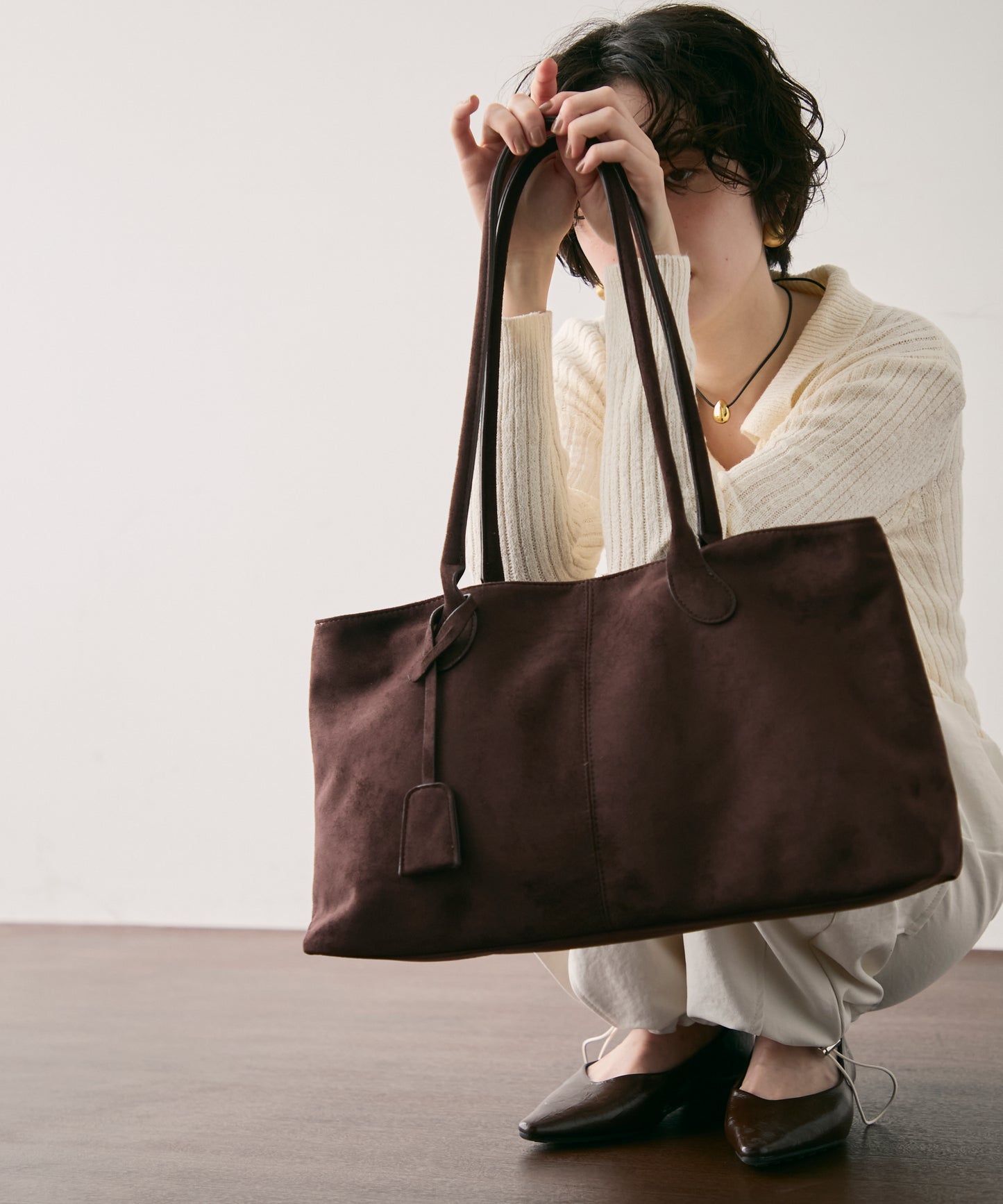 ビーガンスエードビッグボストンBAG