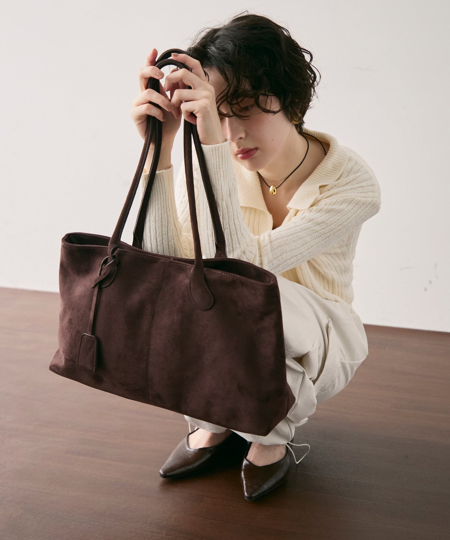 ビーガンスエードビッグボストンBAG