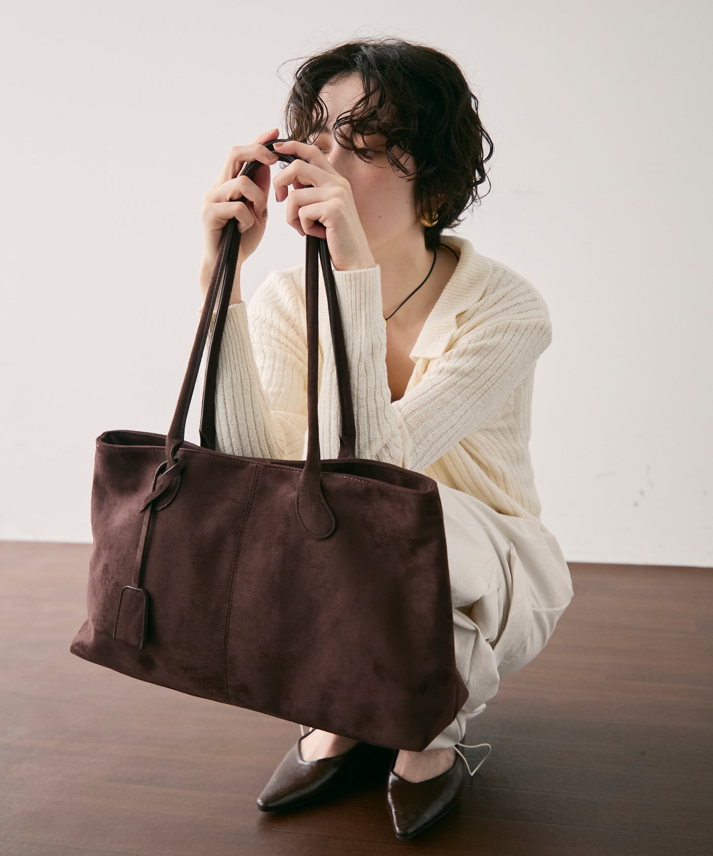 ビーガンスエードビッグボストンBAG