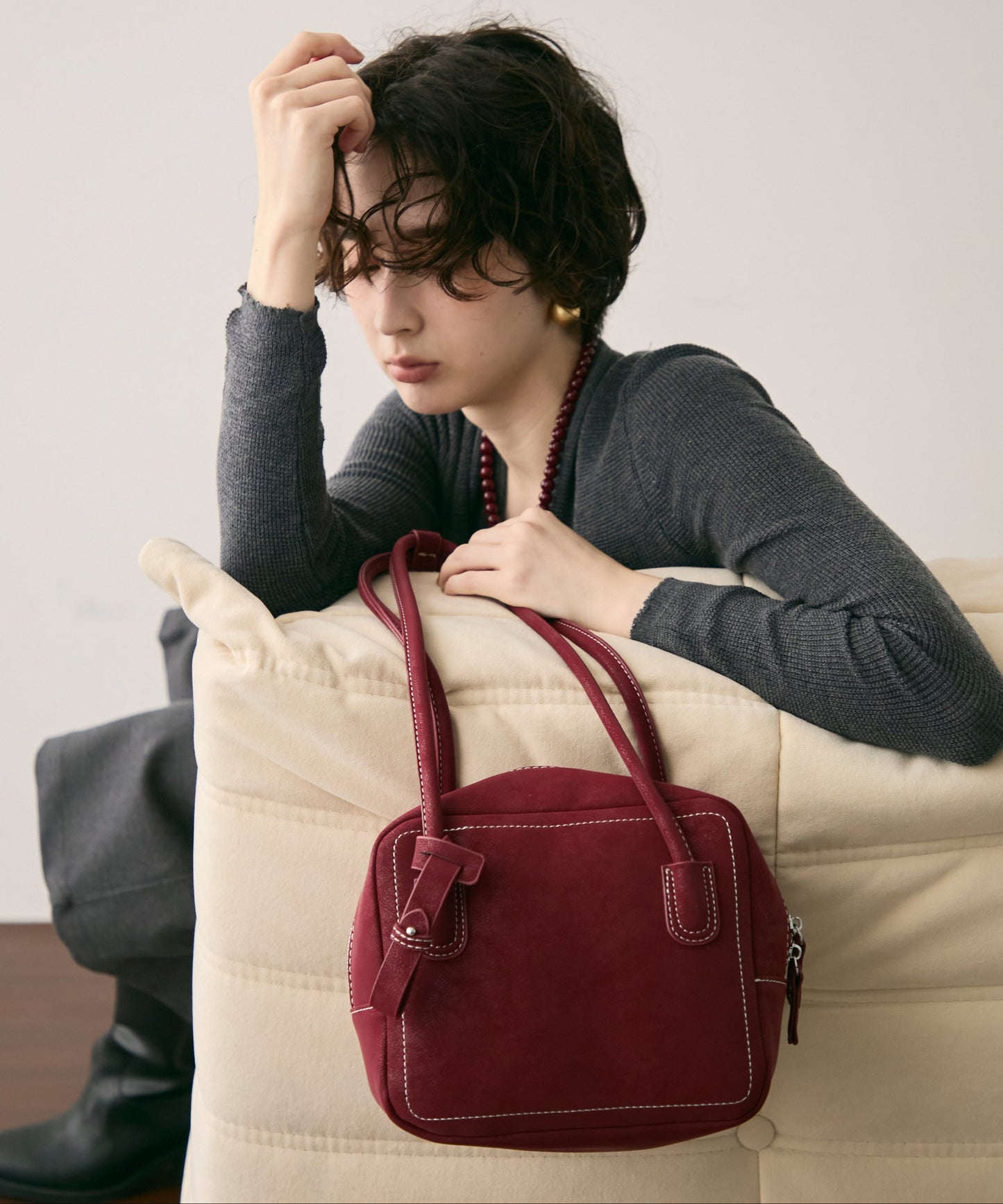 ロングハンドルスクエアボストンBAG