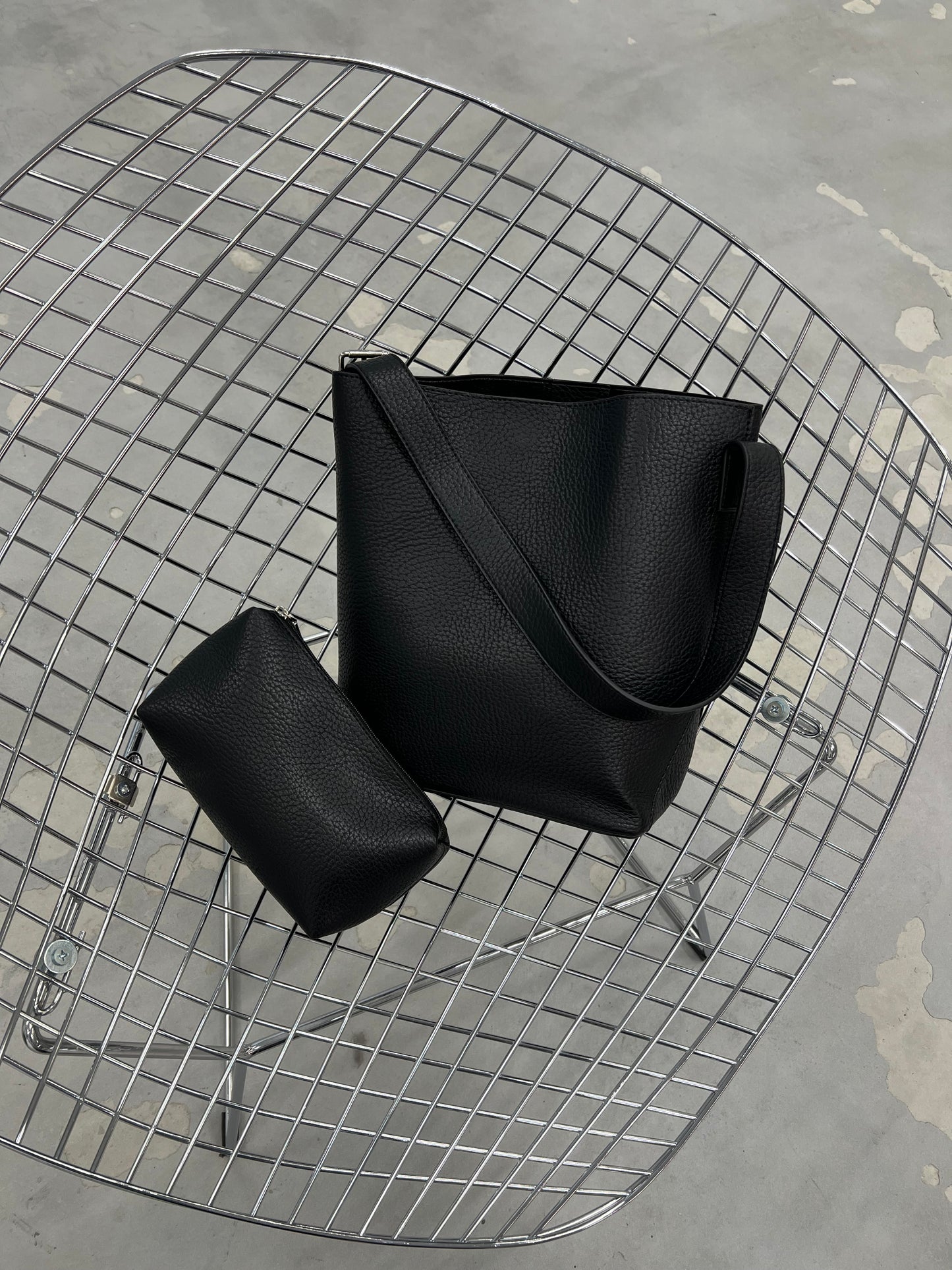 ビーガンレザーワンハンドルバケツBAG