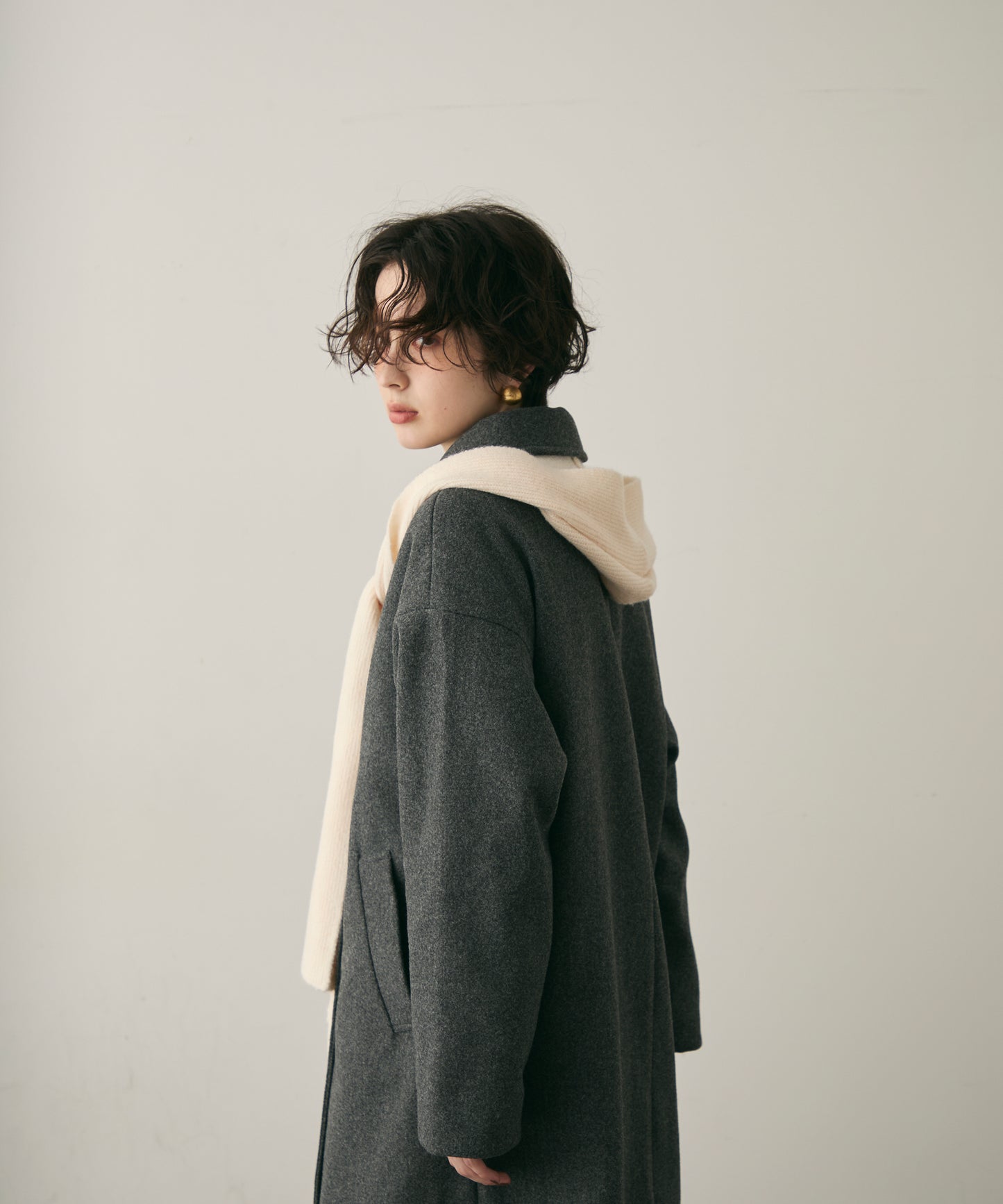 もちもちニットフード付きマフラー