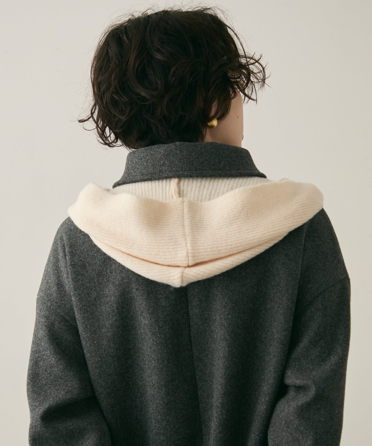 もちもちニットフード付きマフラー