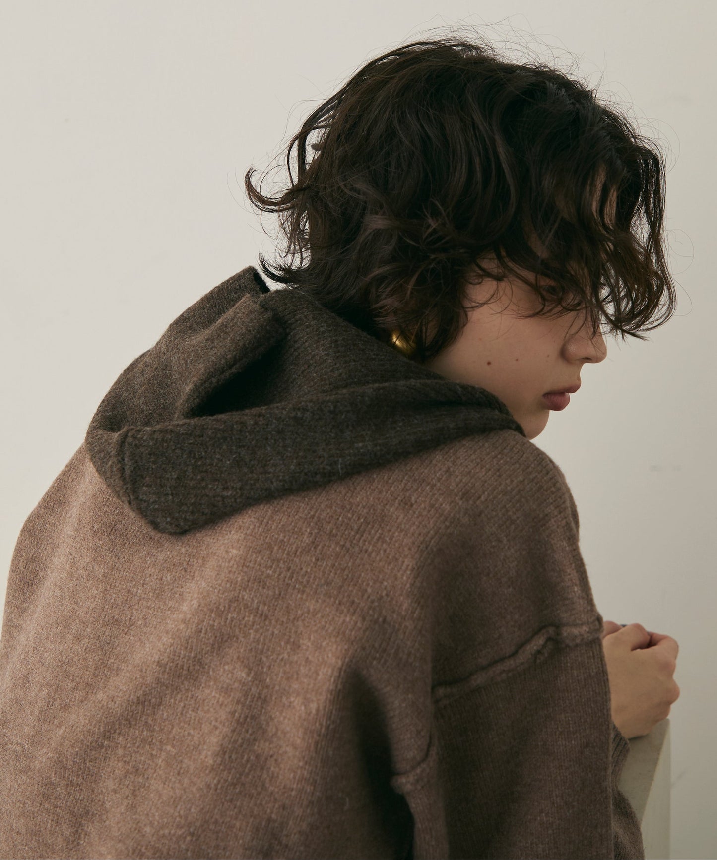 もちもちニットフード付きマフラー