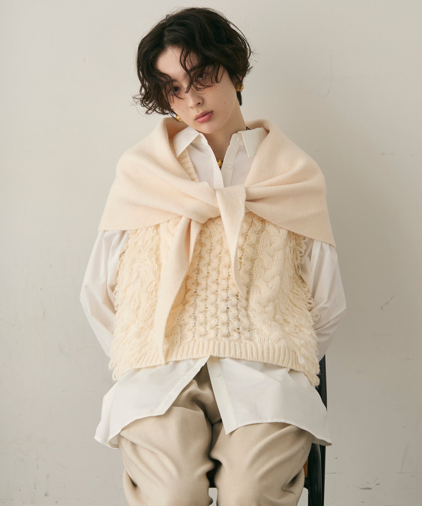 もちもちニットトライアングルスカーフ