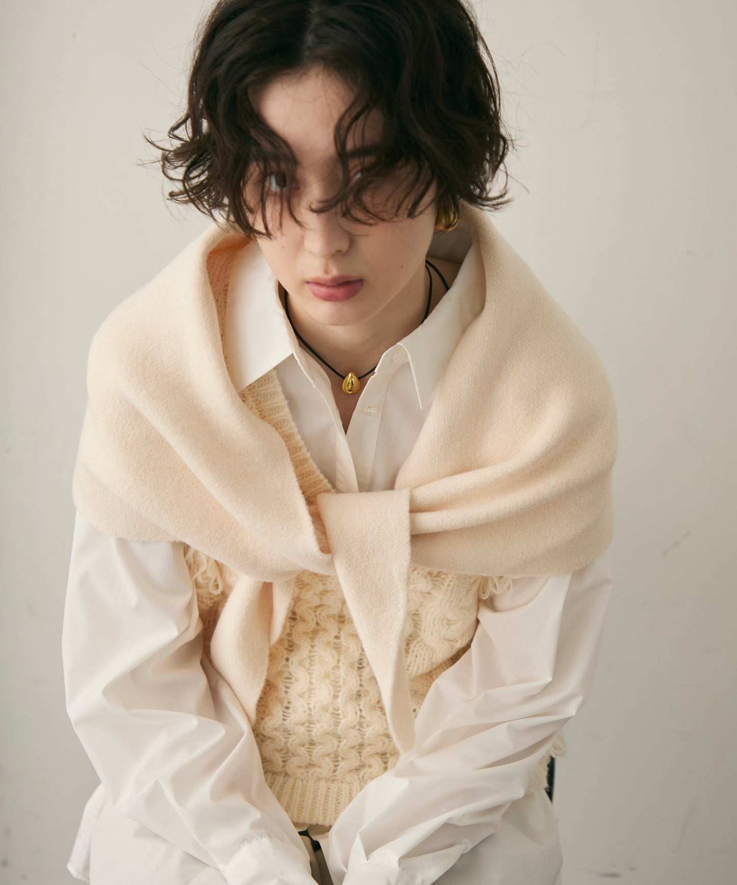 もちもちニットトライアングルスカーフ