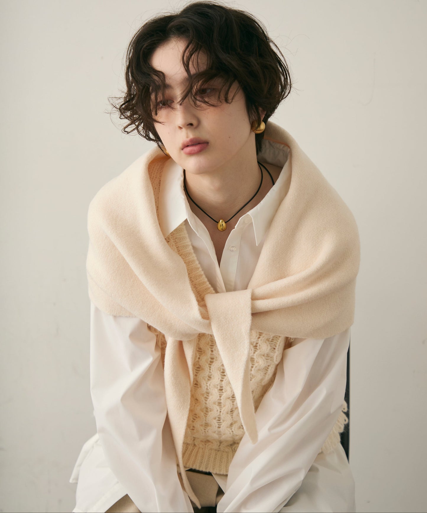 もちもちニットトライアングルスカーフ