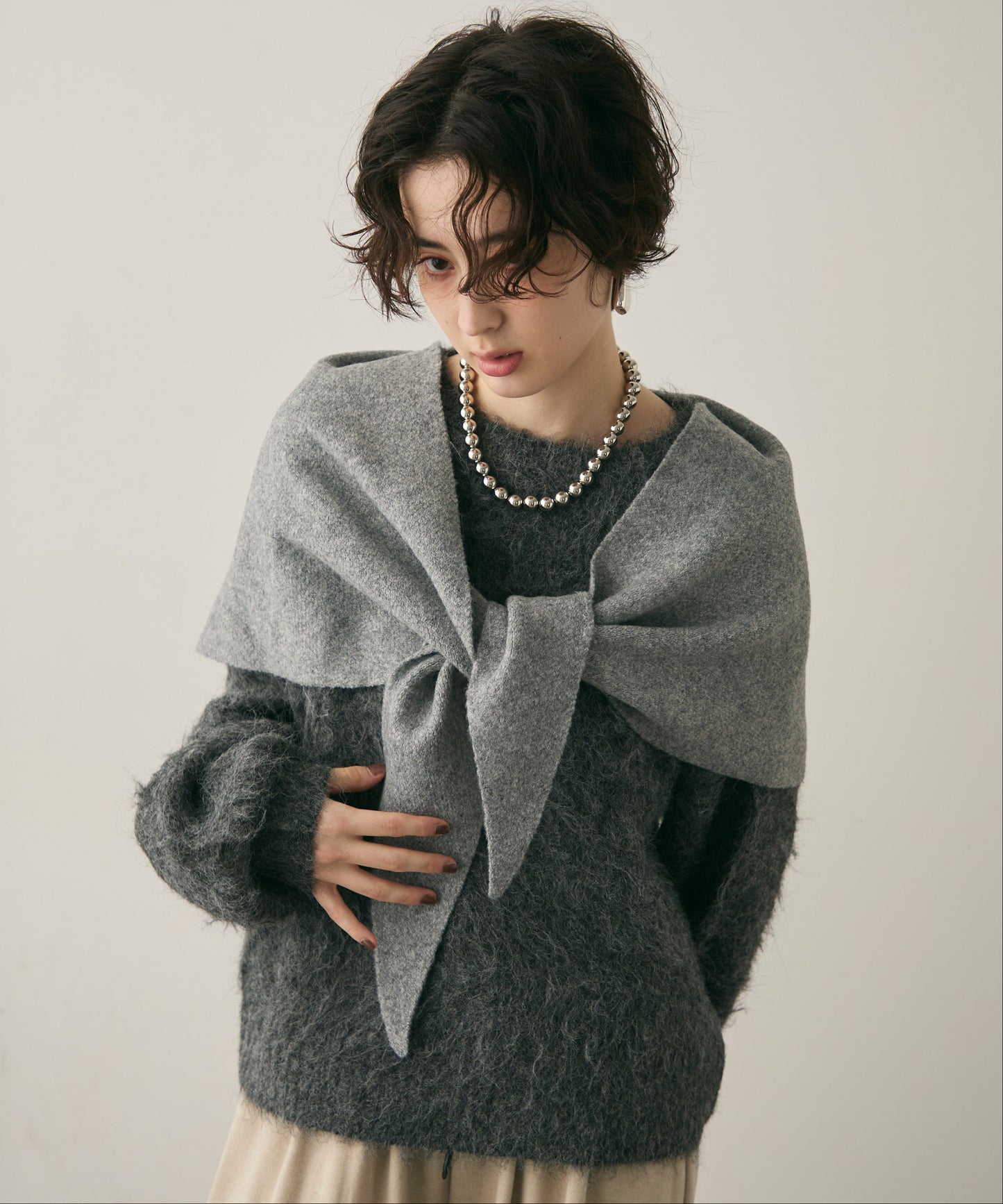 もちもちニットトライアングルスカーフ