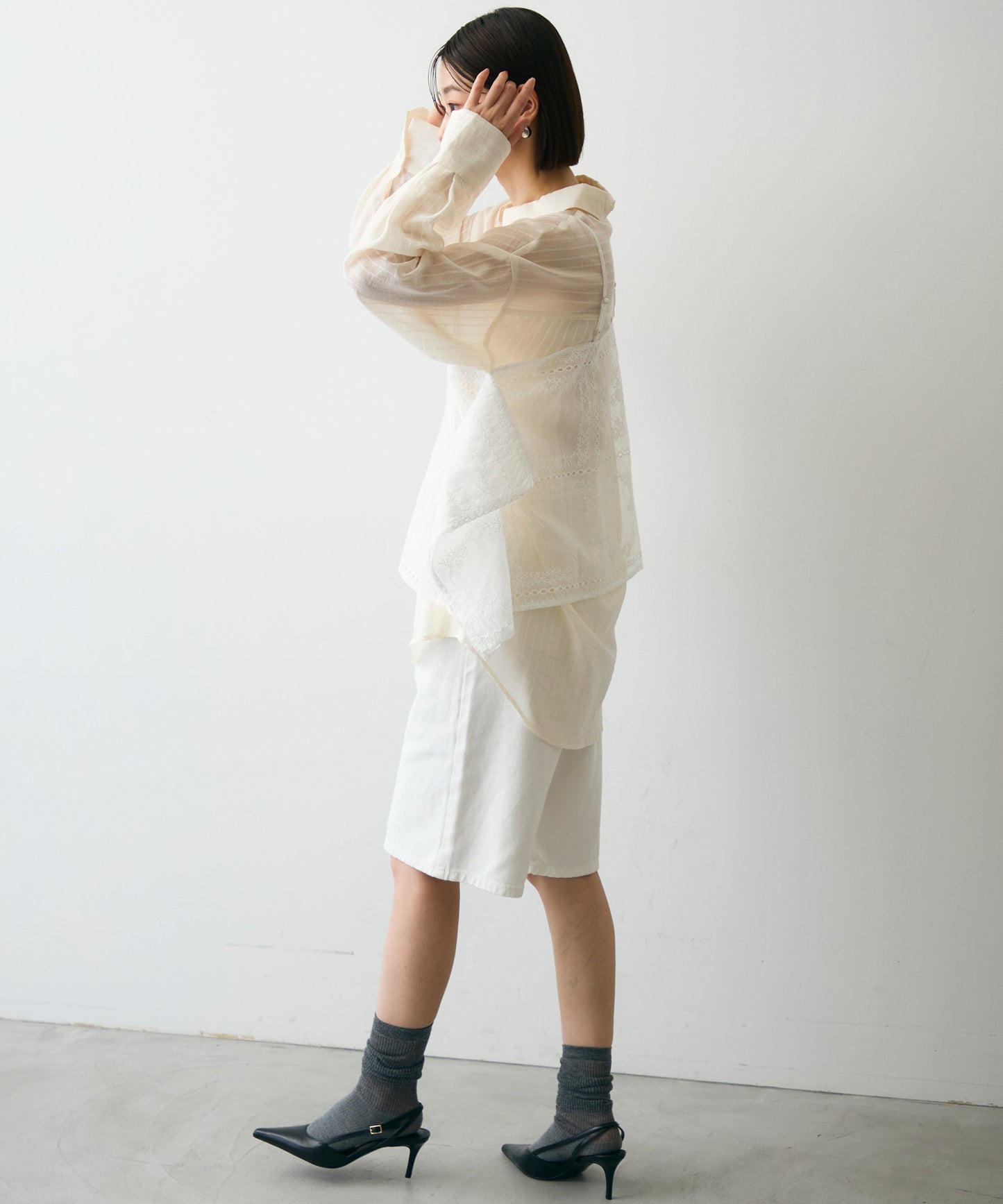 パッチワーク刺繍ランダムヘムキャミ