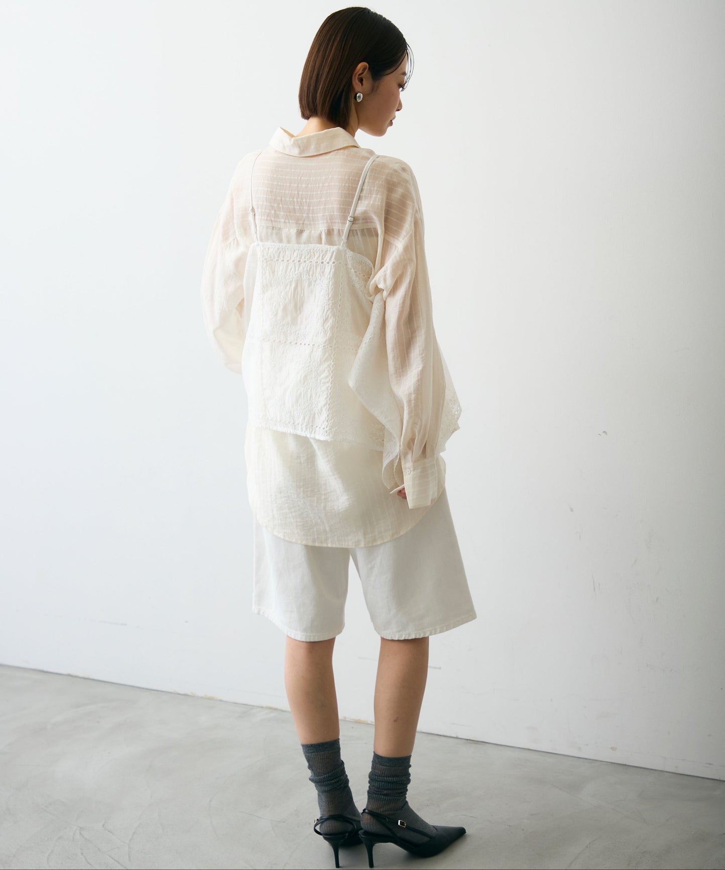 パッチワーク刺繍ランダムヘムキャミ