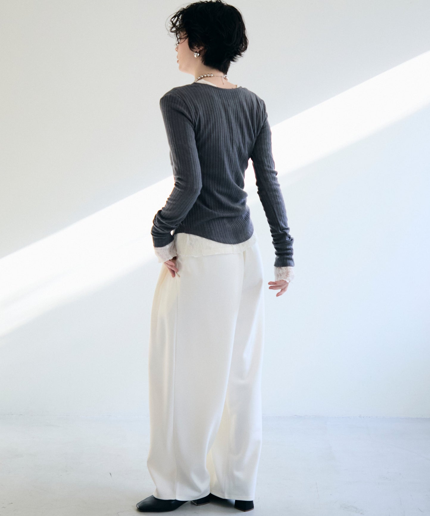 ランダムテレコヘンリーネックプルオーバー