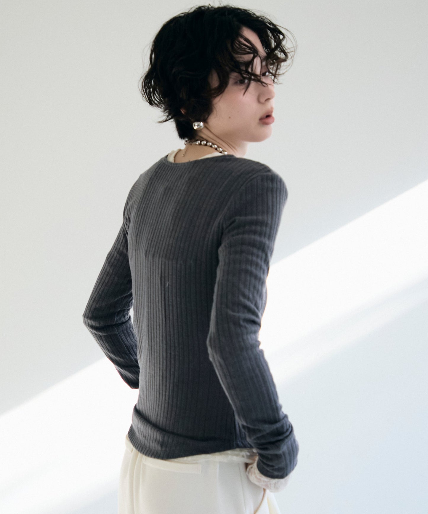 ランダムテレコヘンリーネックプルオーバー