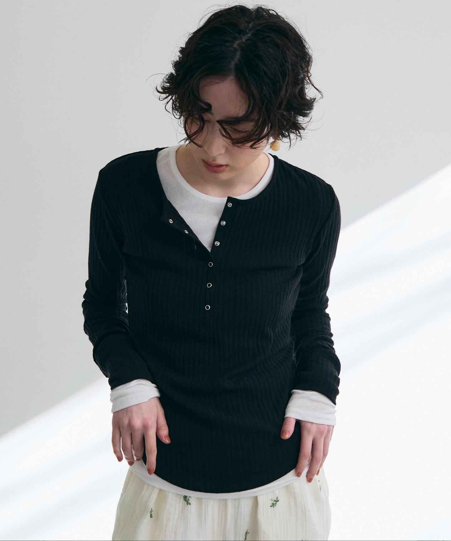 ランダムテレコヘンリーネックプルオーバー