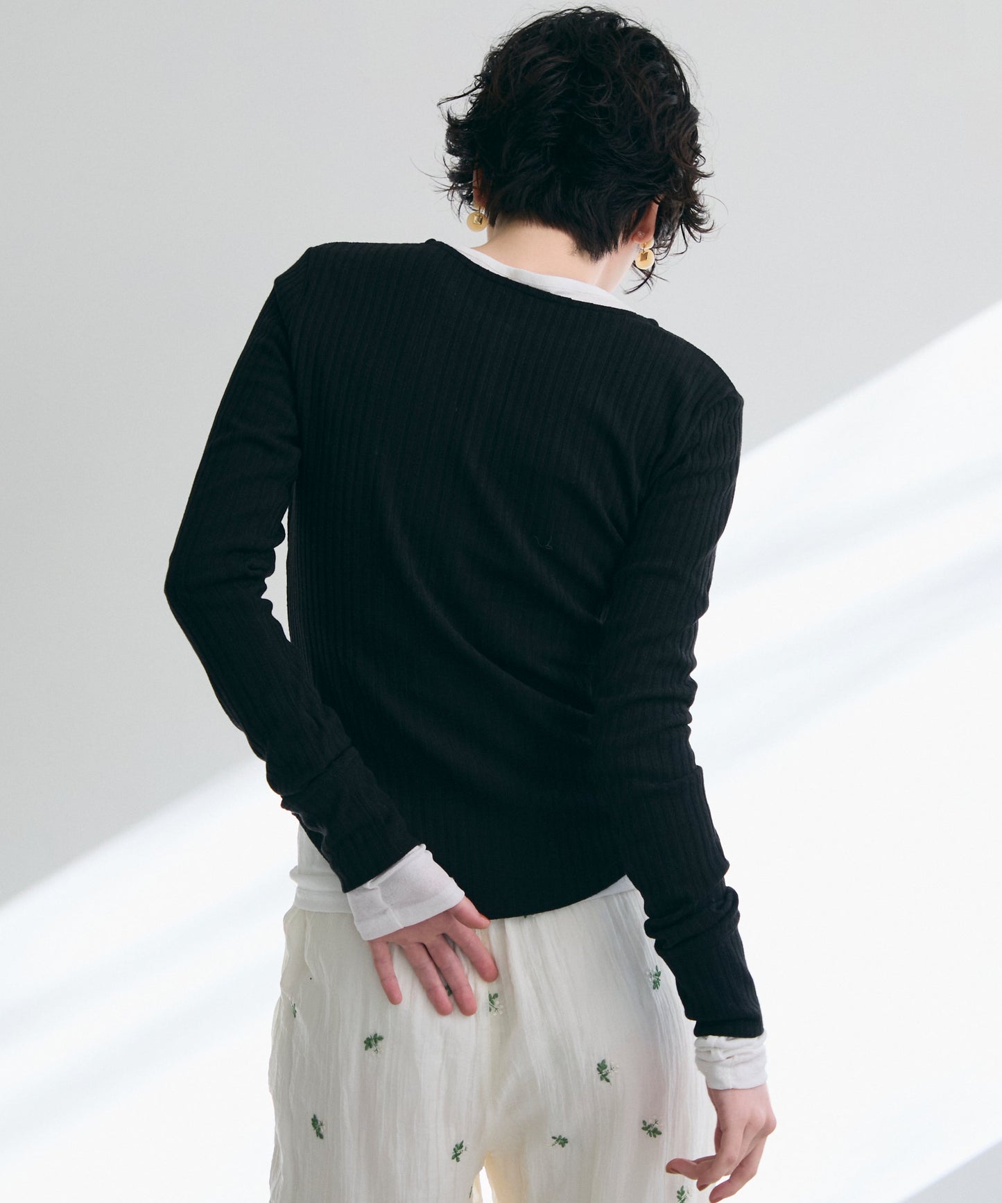 ランダムテレコヘンリーネックプルオーバー