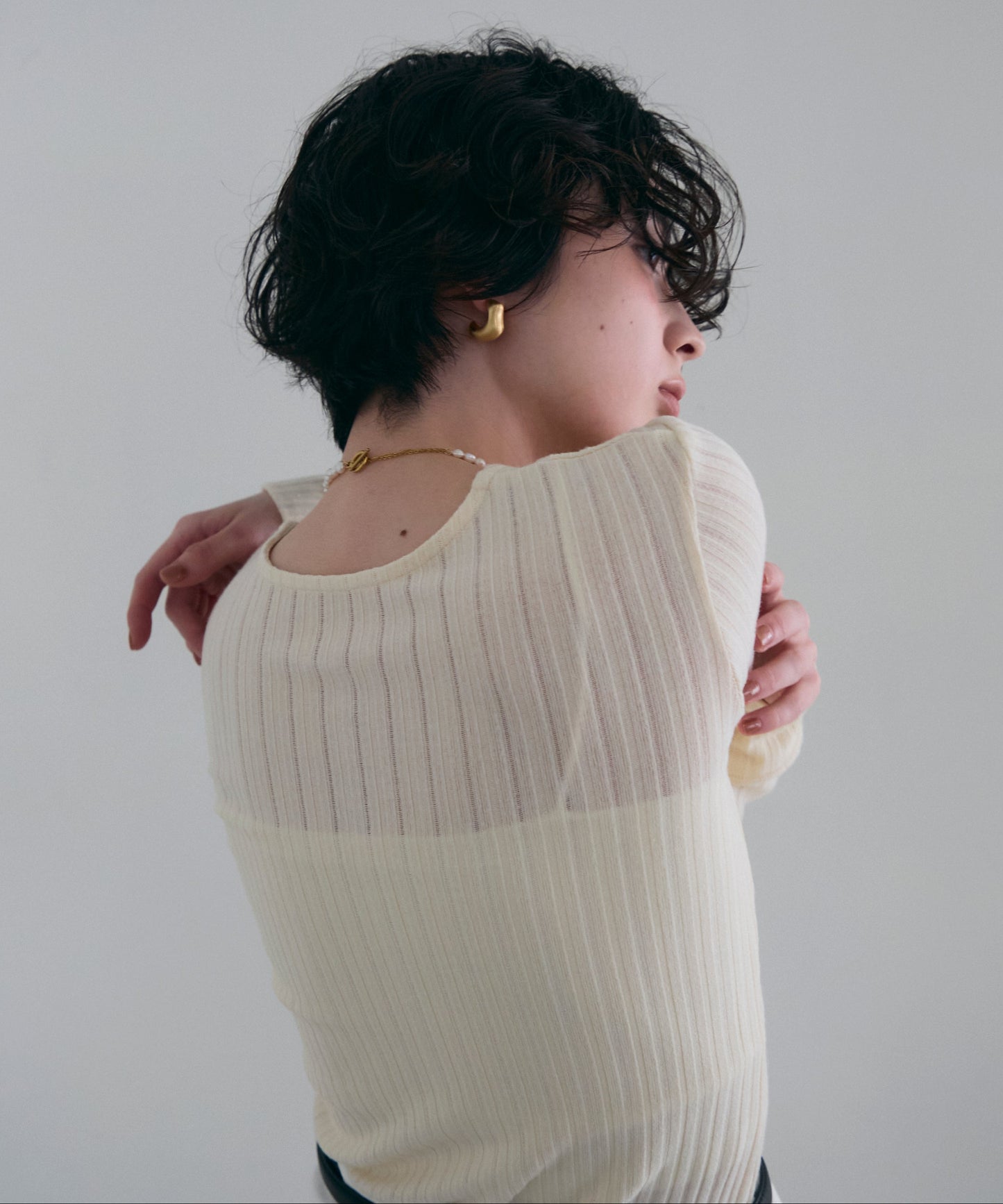 ランダムテレコヘンリーネックプルオーバー