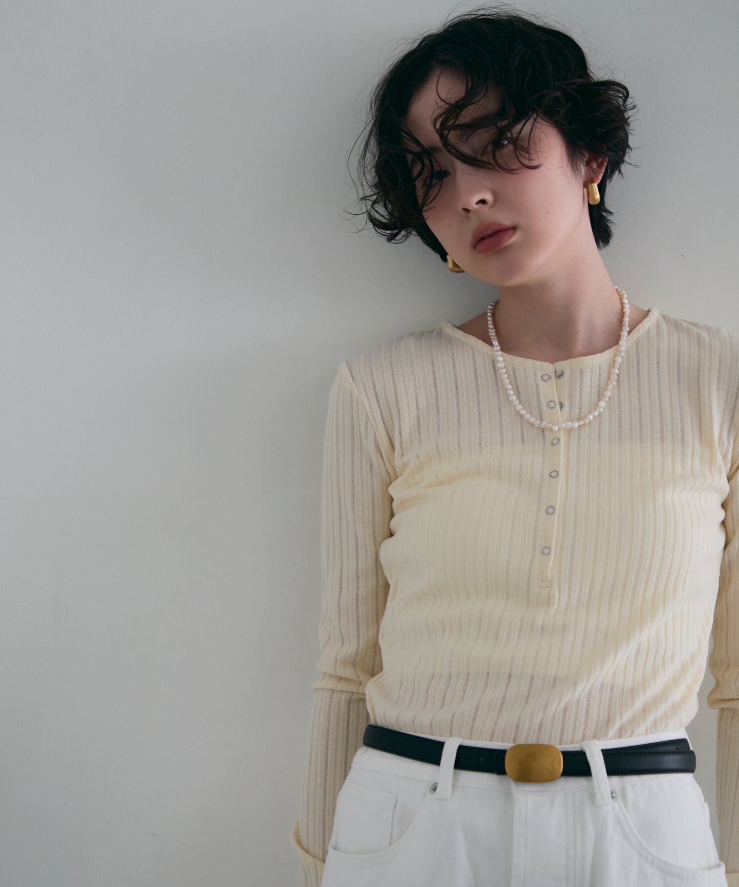 ランダムテレコヘンリーネックプルオーバー