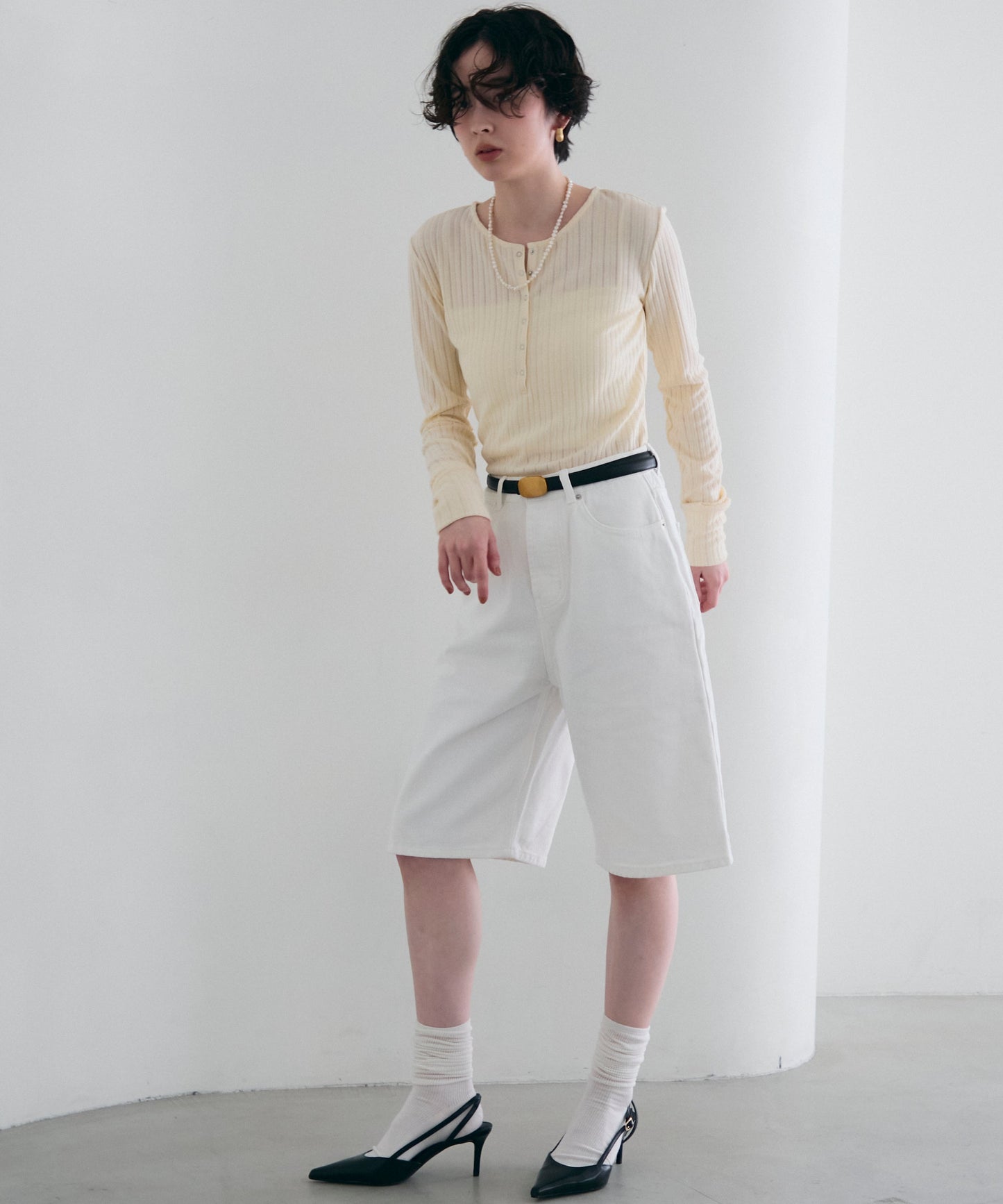 ランダムテレコヘンリーネックプルオーバー