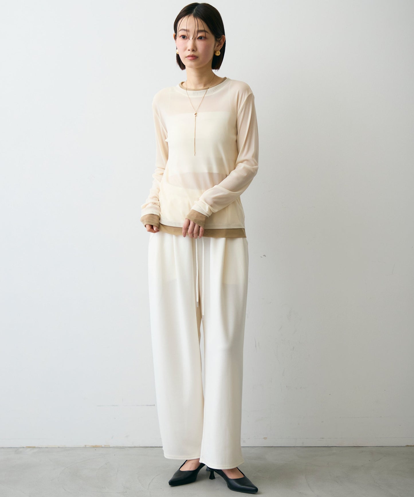 パワーメッシュレイヤード風シアープルオーバー