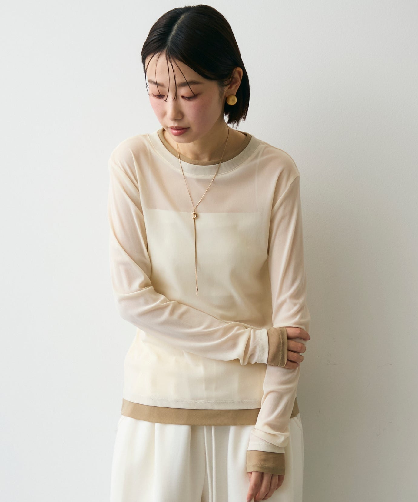 パワーメッシュレイヤード風シアープルオーバー