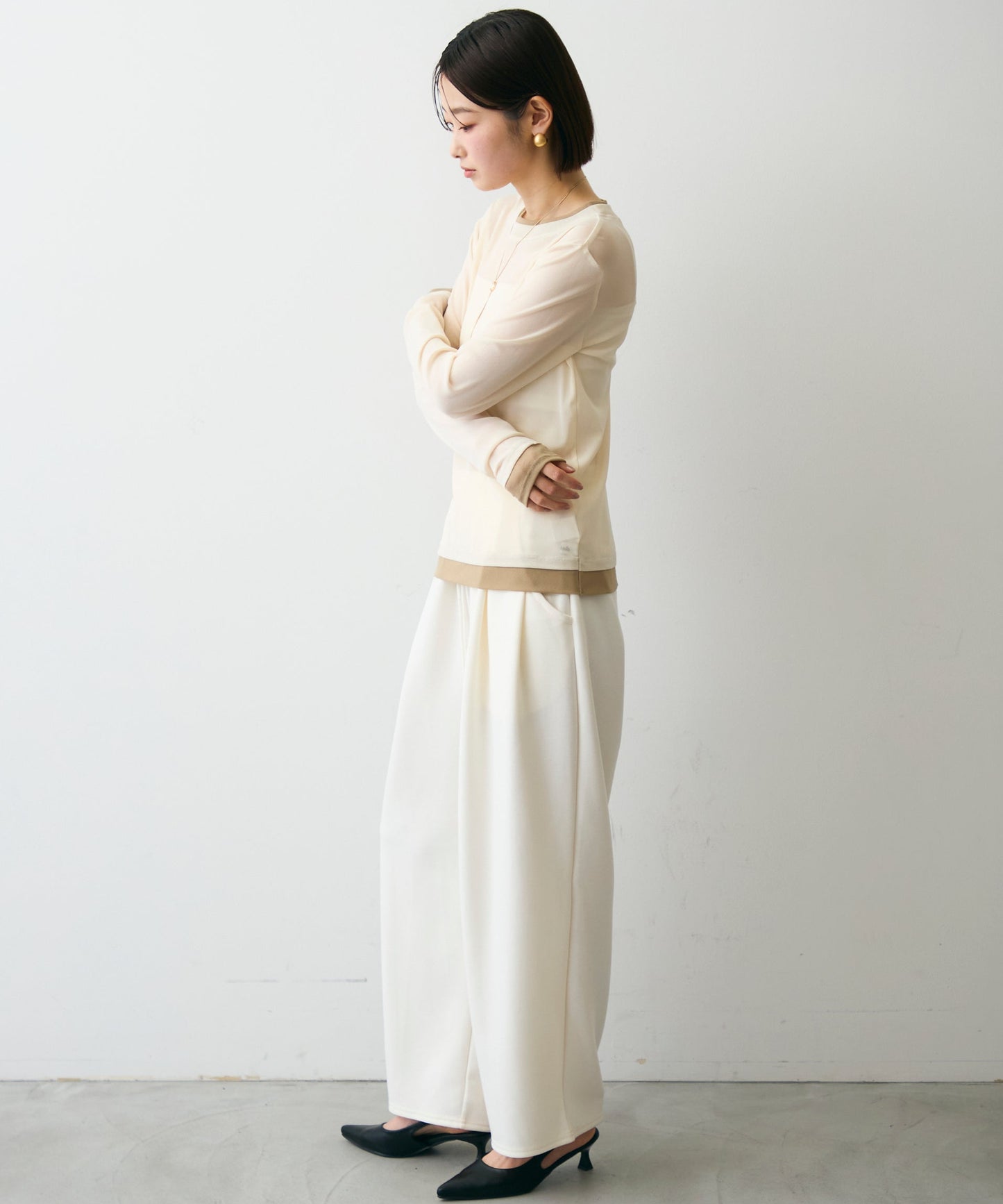 パワーメッシュレイヤード風シアープルオーバー