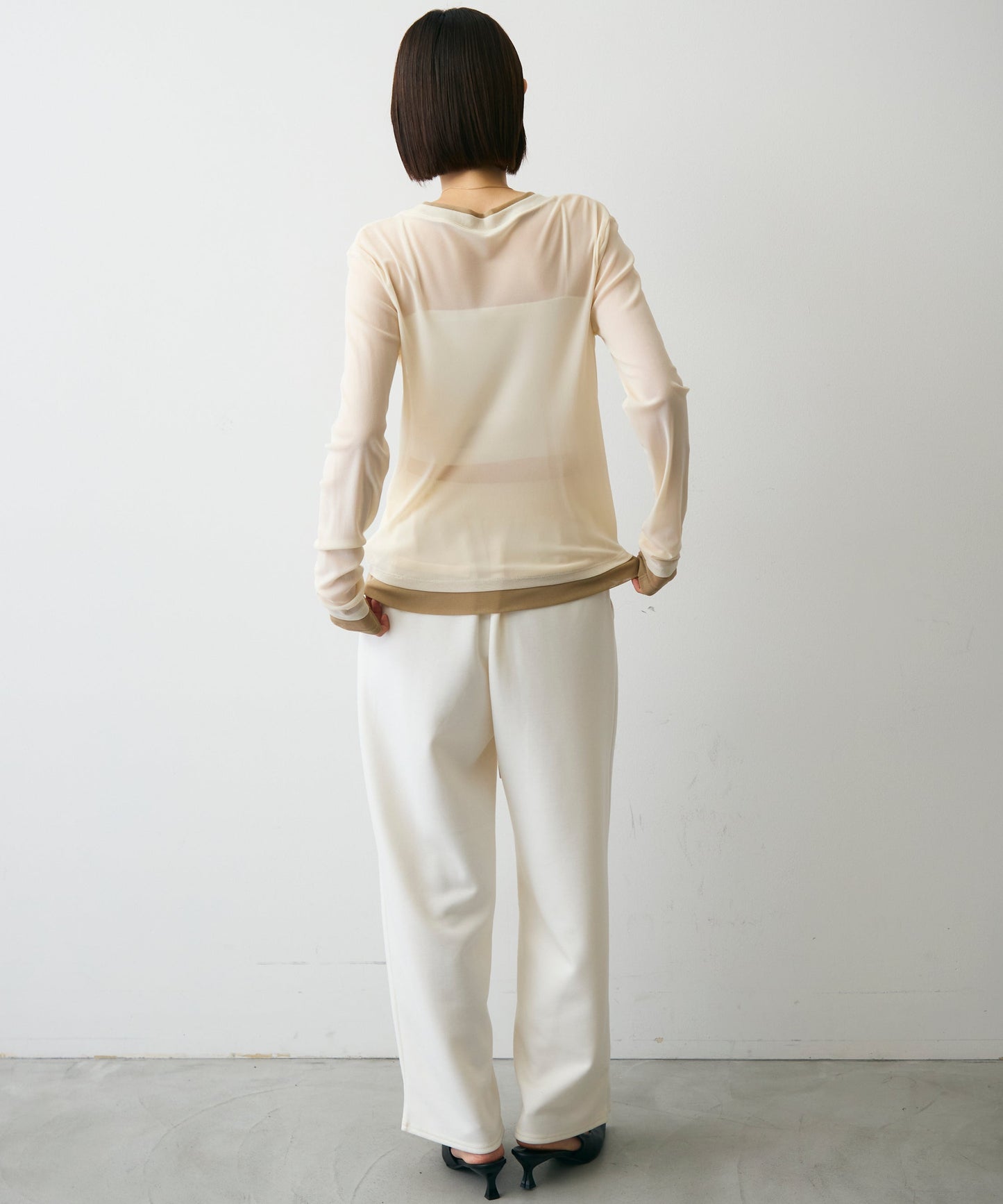 パワーメッシュレイヤード風シアープルオーバー