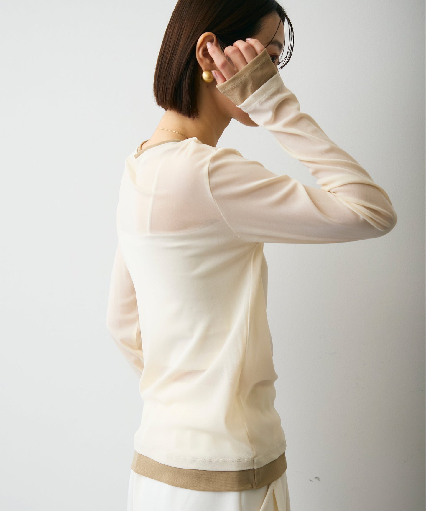 パワーメッシュレイヤード風シアープルオーバー