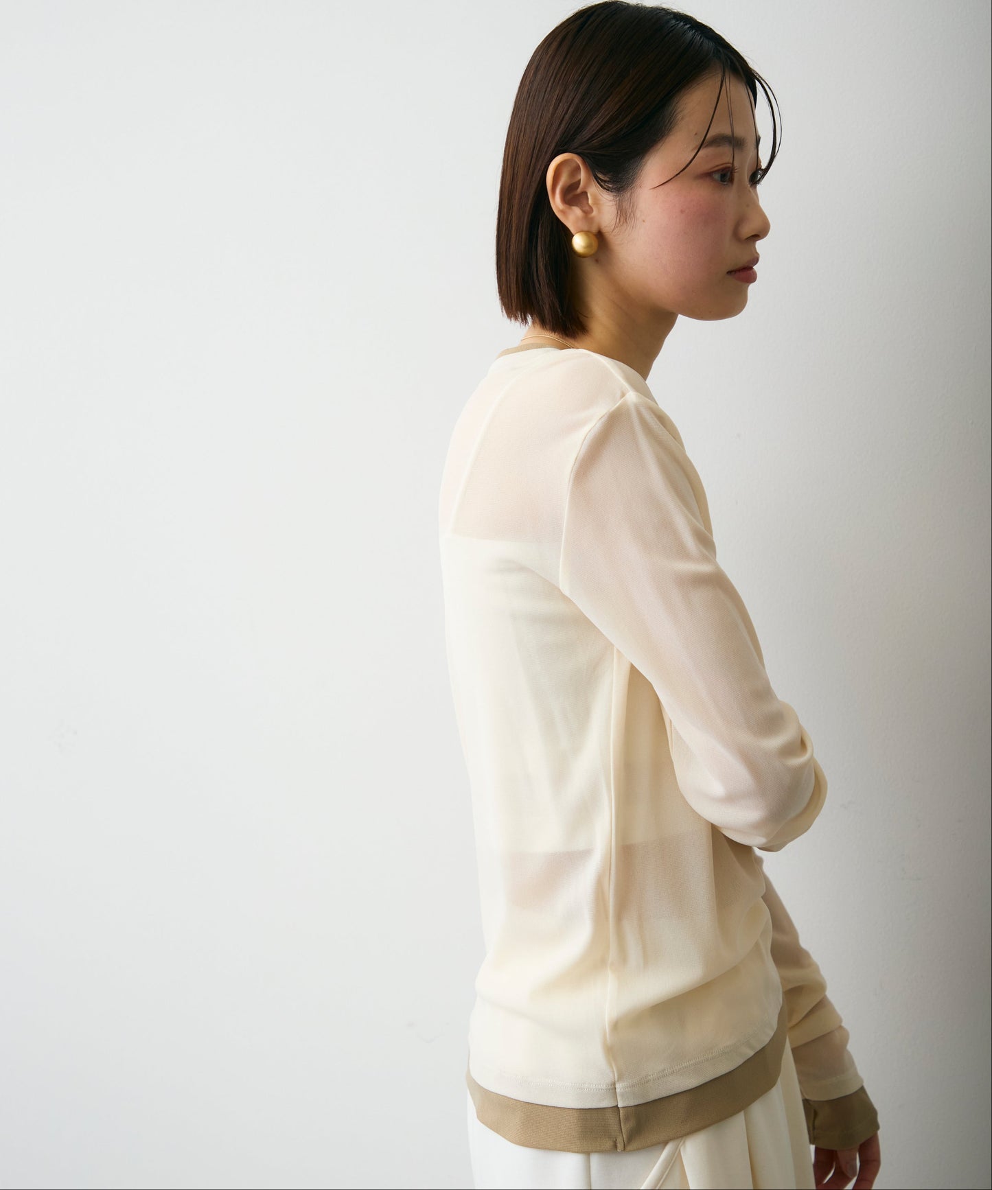 パワーメッシュレイヤード風シアープルオーバー